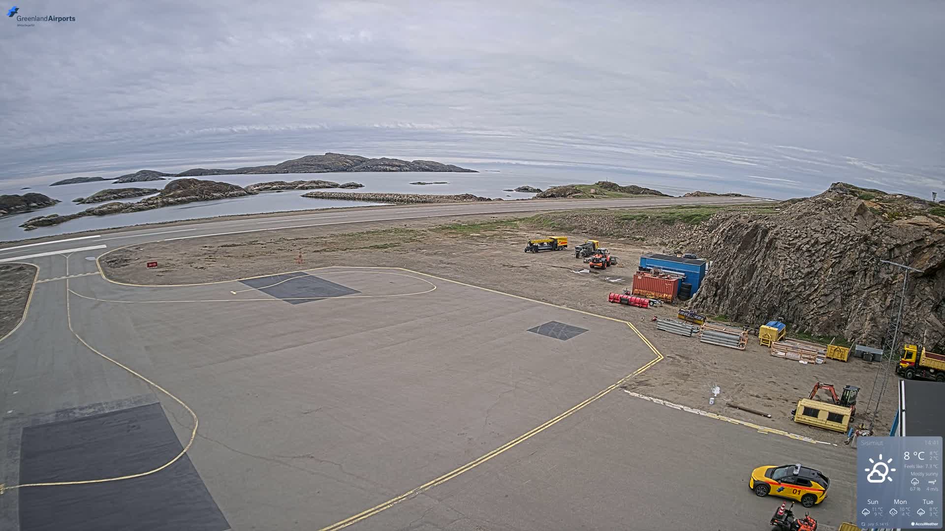 Sisimiut Airport Southwest Towards View Live Cam JHS / BGSS - Sisimiut, Qeqqata, Greenland, Denmark