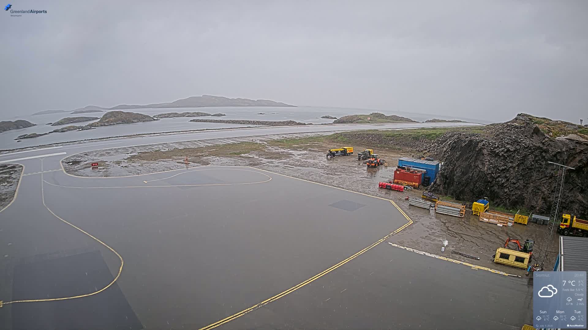 Sisimiut Airport Southwest Towards View Live Cam JHS / BGSS - Sisimiut, Qeqqata, Greenland, Denmark