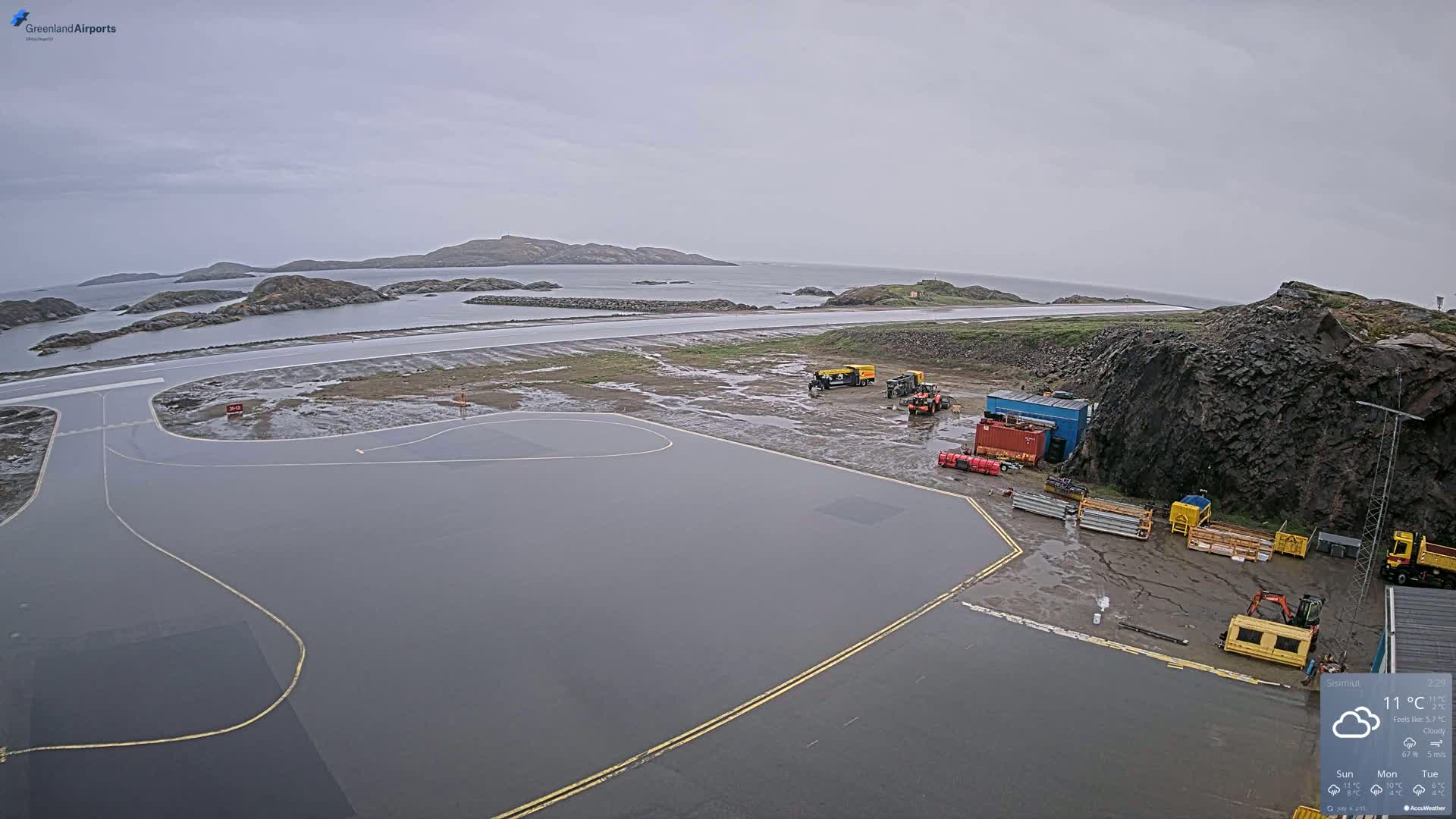 Sisimiut Airport Southwest Towards View Live Cam JHS / BGSS - Sisimiut, Qeqqata, Greenland, Denmark