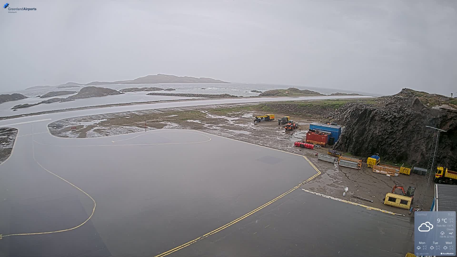 Sisimiut Airport Southwest Towards View Live Cam JHS / BGSS - Sisimiut, Qeqqata, Greenland, Denmark