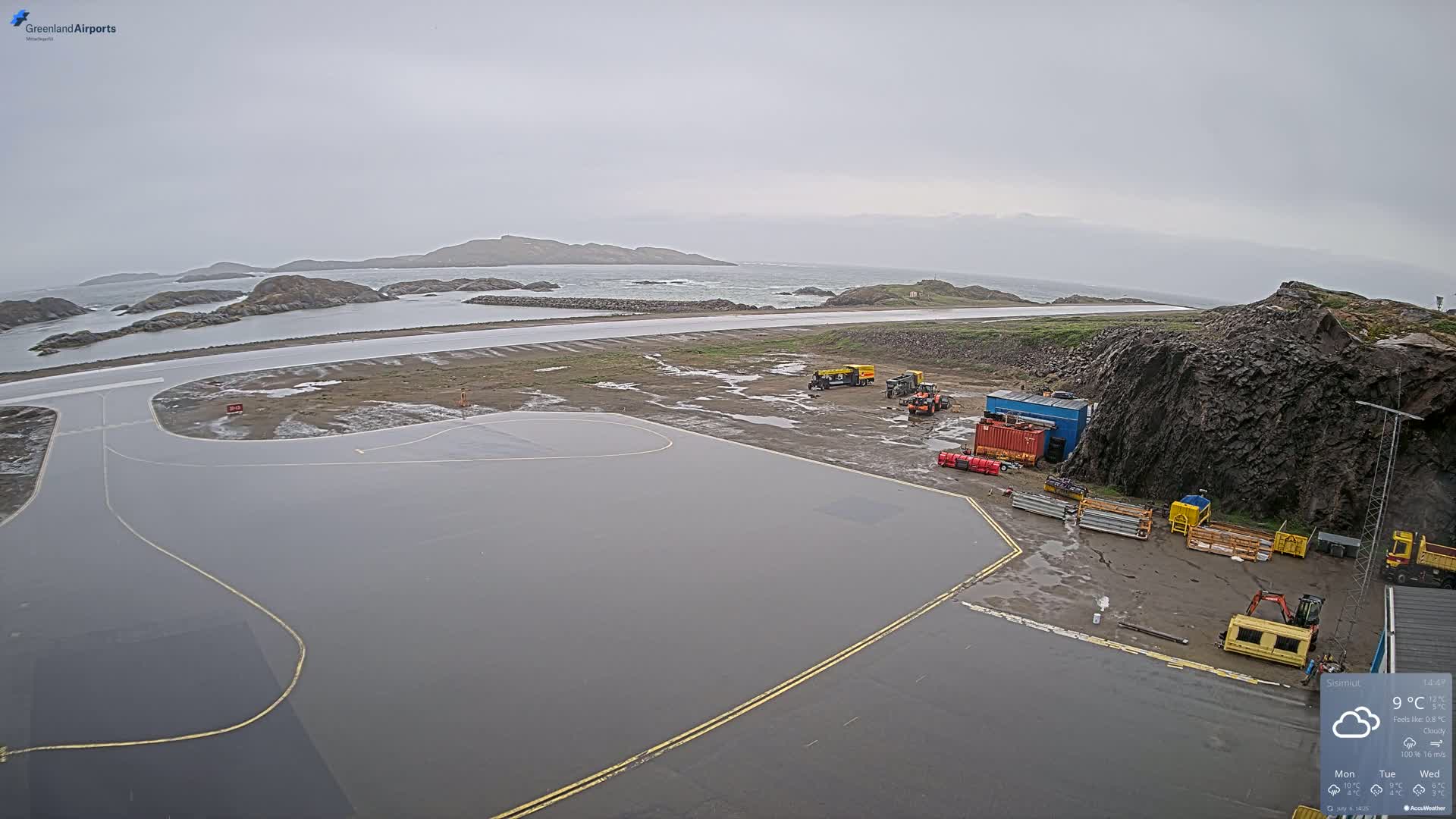 Sisimiut Airport Southwest Towards View Live Cam JHS / BGSS - Sisimiut, Qeqqata, Greenland, Denmark
