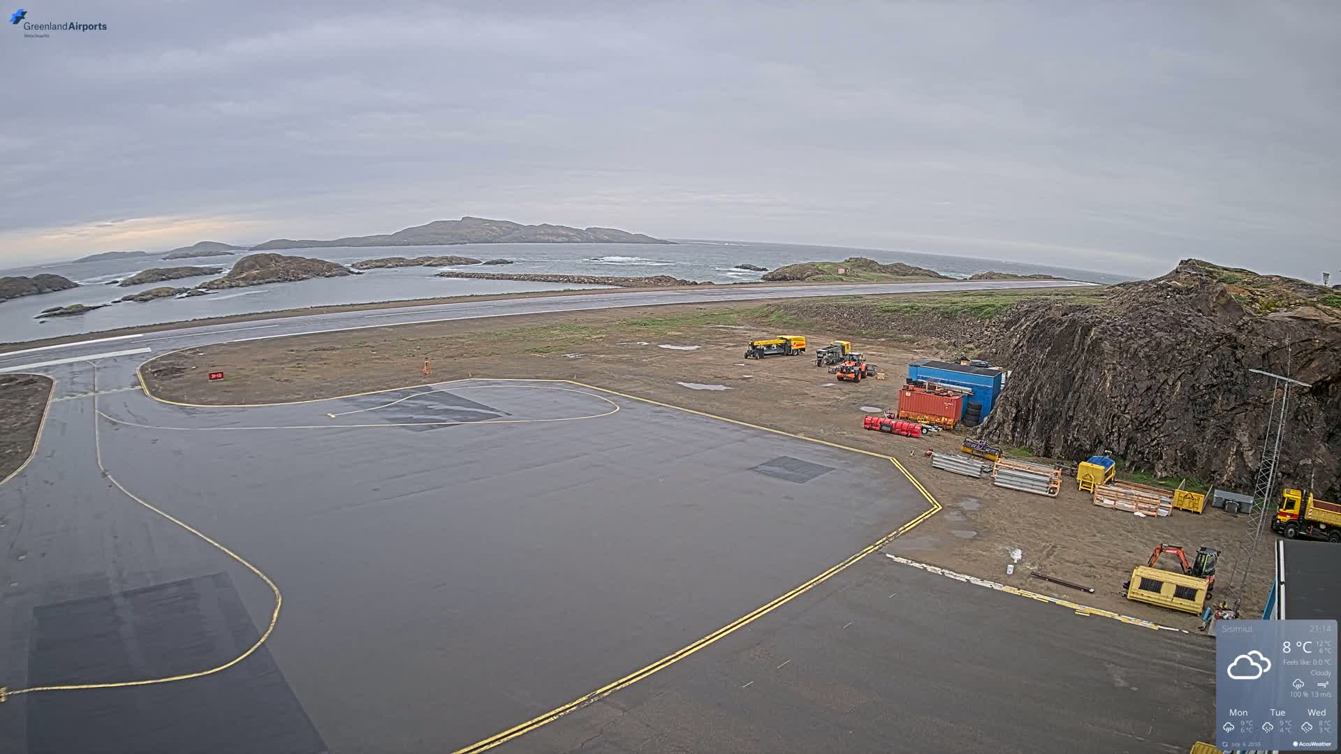 Sisimiut Airport Southwest Towards View Live Cam JHS / BGSS - Sisimiut, Qeqqata, Greenland, Denmark