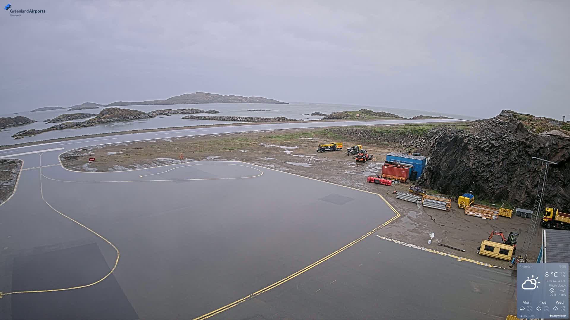Sisimiut Airport Southwest Towards View Live Cam JHS / BGSS - Sisimiut, Qeqqata, Greenland, Denmark