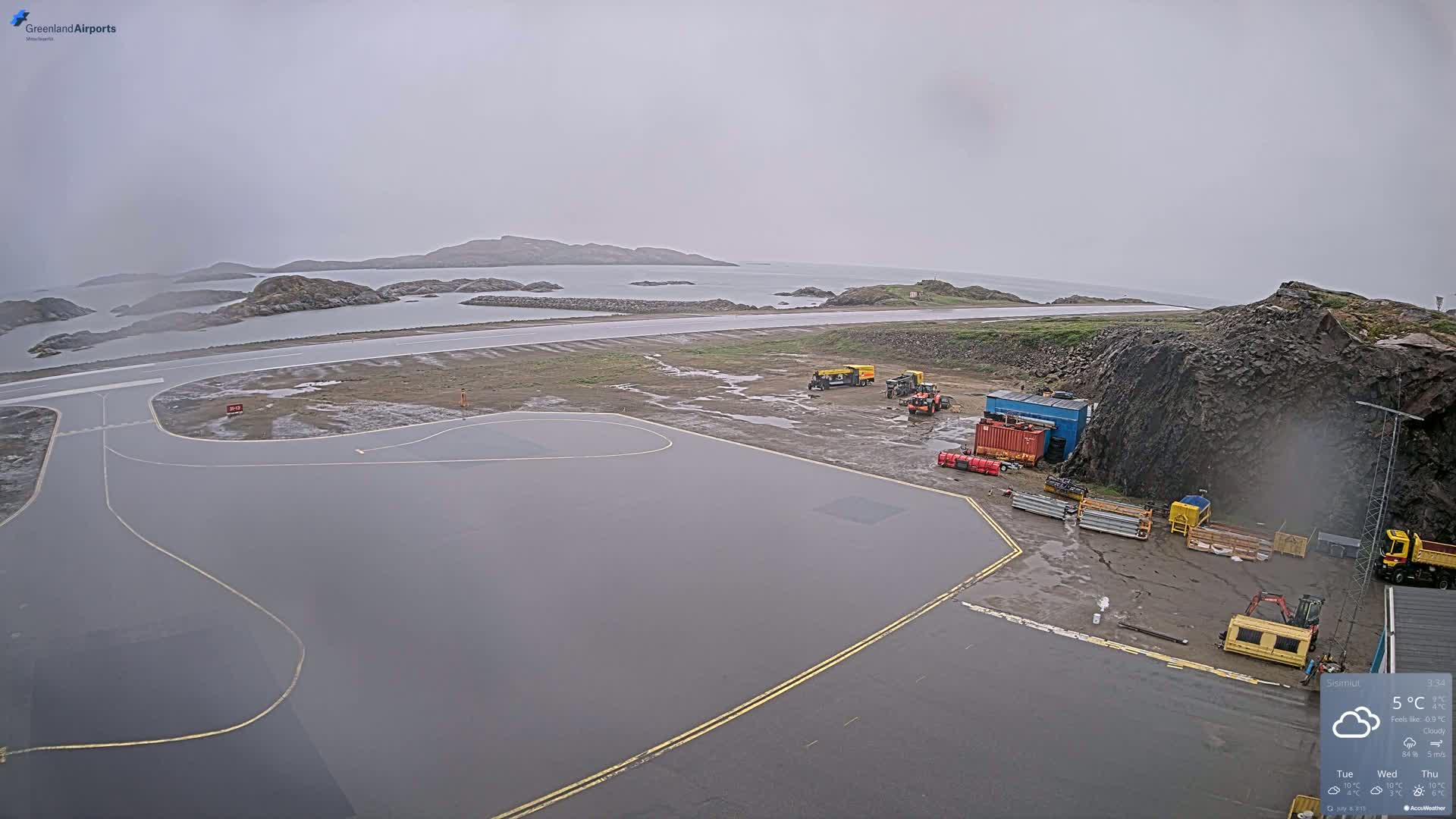 Sisimiut Airport Southwest Towards View Live Cam JHS / BGSS - Sisimiut, Qeqqata, Greenland, Denmark