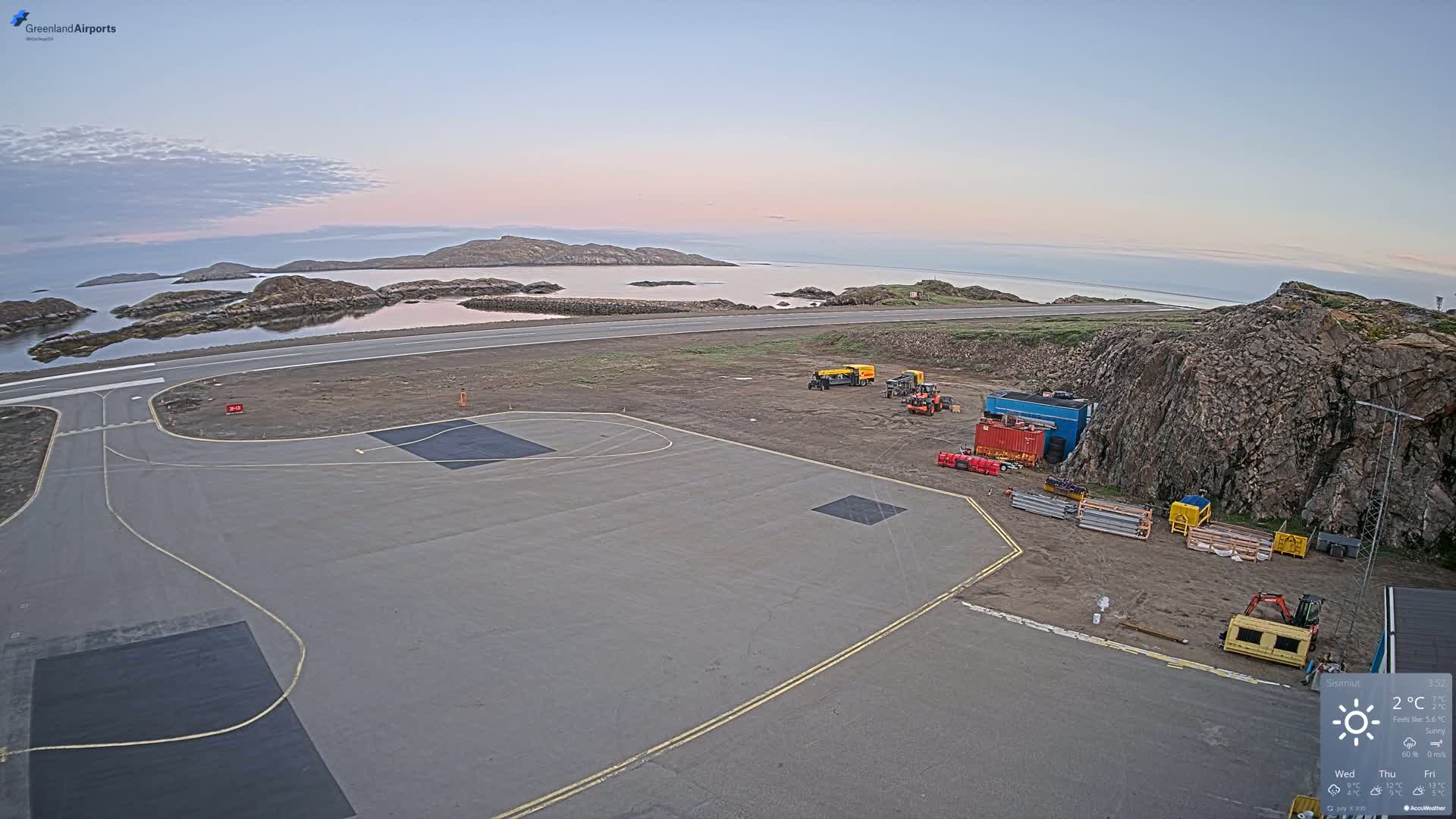 Sisimiut Airport Southwest Towards View Live Cam JHS / BGSS - Sisimiut, Qeqqata, Greenland, Denmark