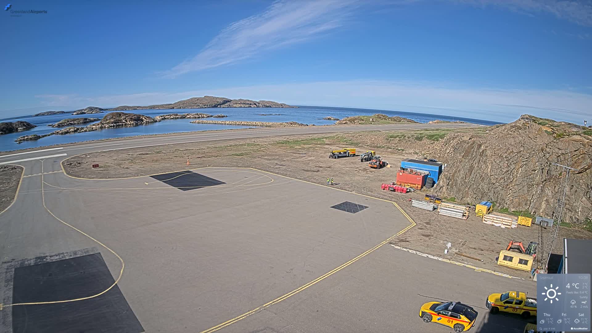 Sisimiut Airport Southwest Towards View Live Cam JHS / BGSS - Sisimiut, Qeqqata, Greenland, Denmark