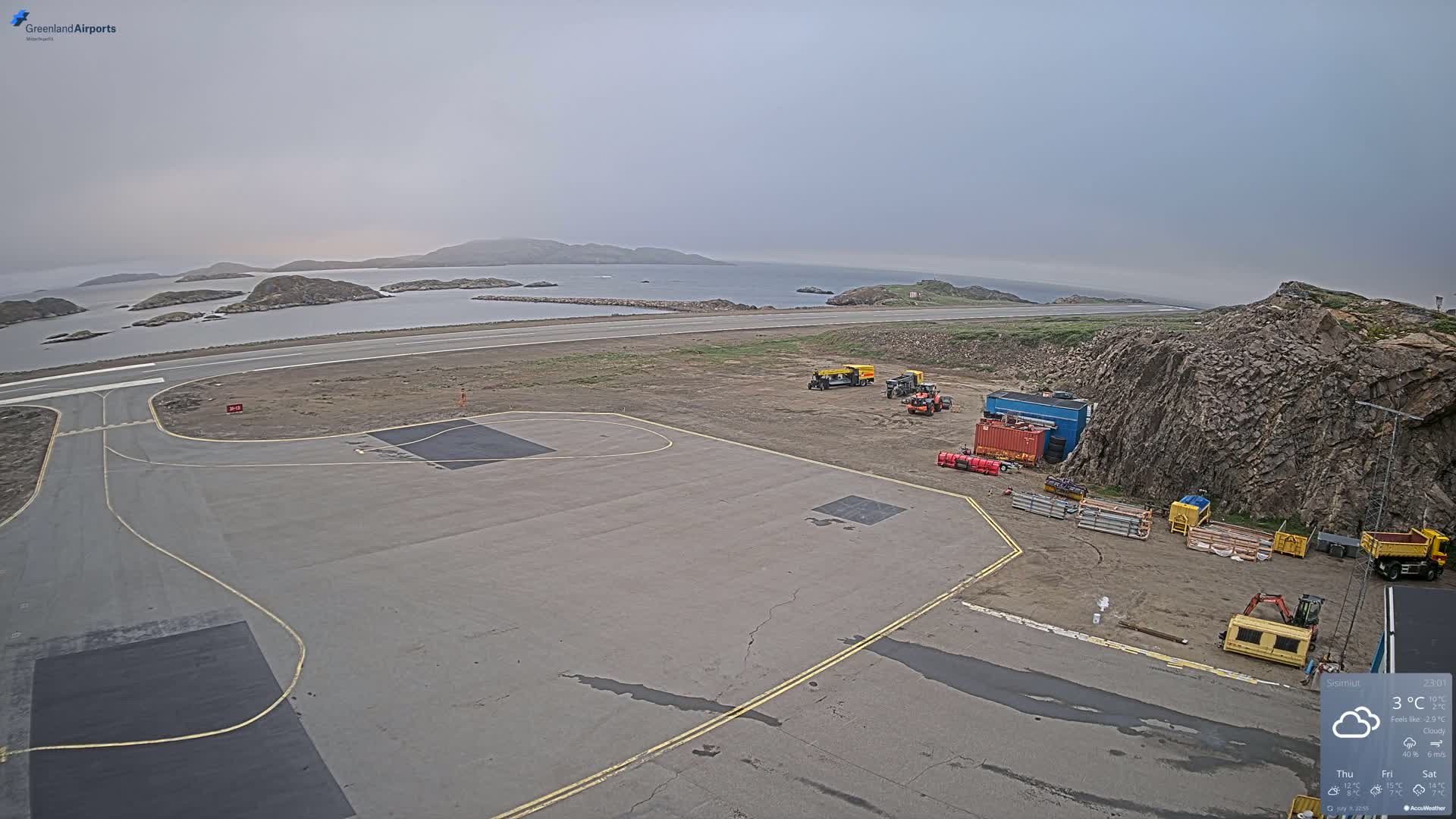 Sisimiut Airport Southwest Towards View Live Cam JHS / BGSS - Sisimiut, Qeqqata, Greenland, Denmark