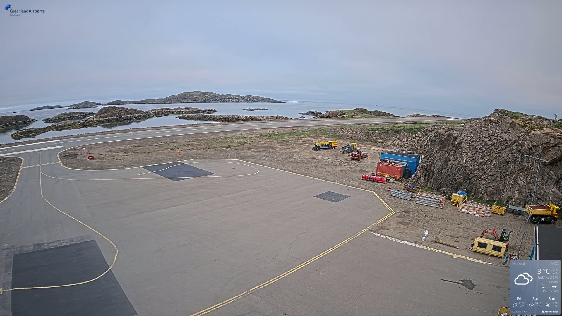 Sisimiut Airport Southwest Towards View Live Cam JHS / BGSS - Sisimiut, Qeqqata, Greenland, Denmark