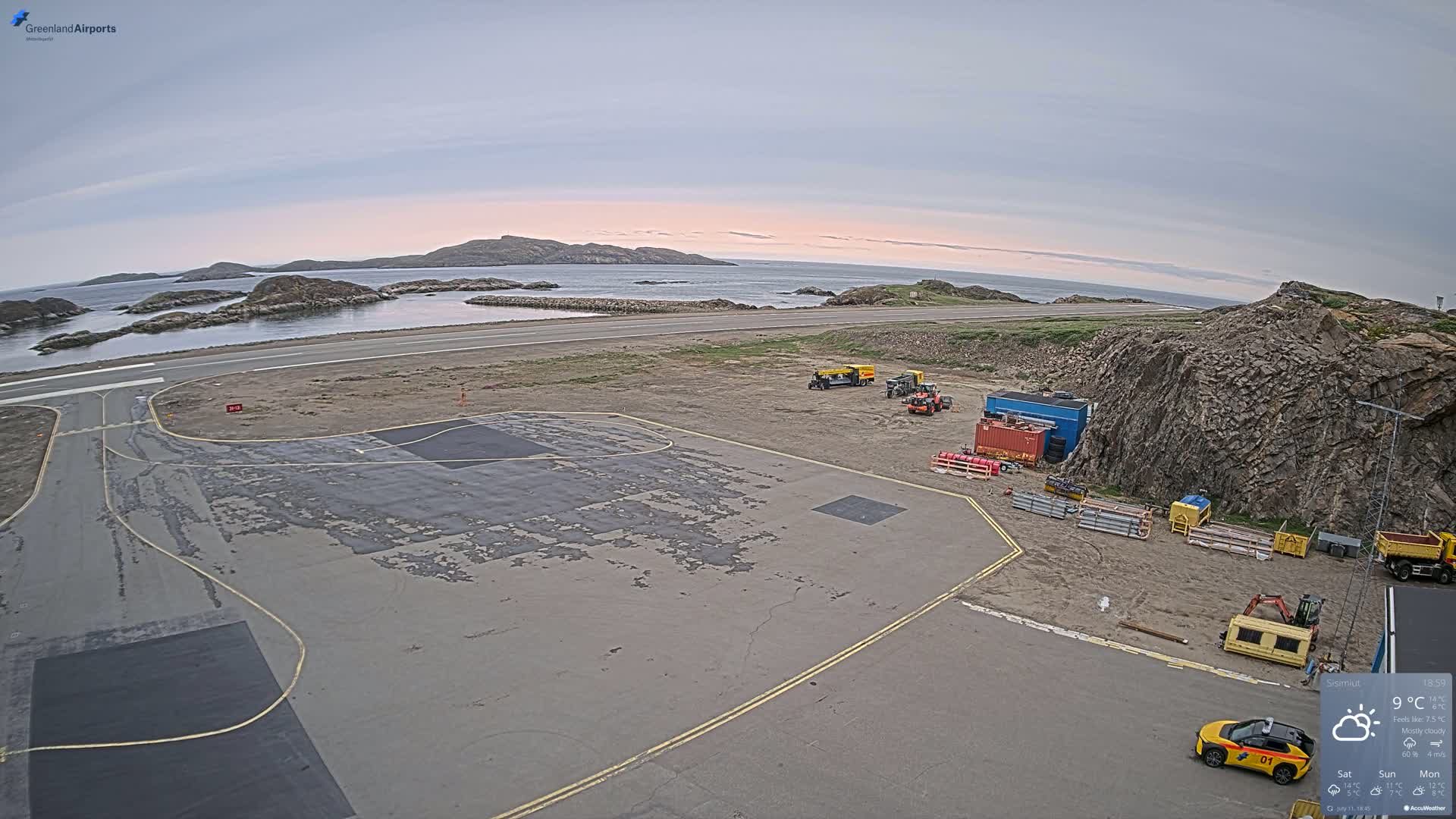 Sisimiut Airport Southwest Towards View Live Cam JHS / BGSS - Sisimiut, Qeqqata, Greenland, Denmark