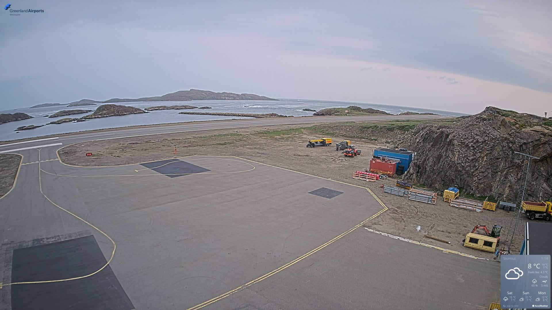 Sisimiut Airport Southwest Towards View Live Cam JHS / BGSS - Sisimiut, Qeqqata, Greenland, Denmark