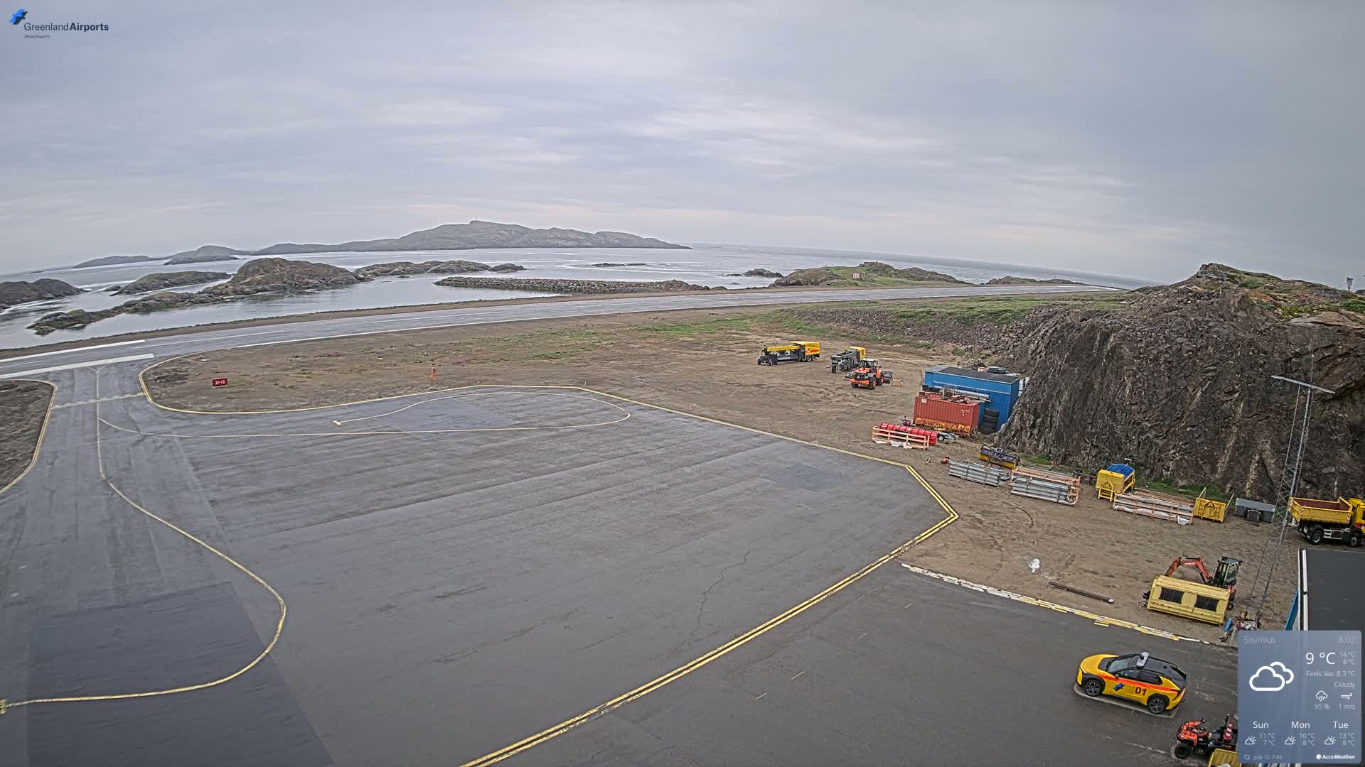 Sisimiut Airport Southwest Towards View Live Cam JHS / BGSS - Sisimiut, Qeqqata, Greenland, Denmark