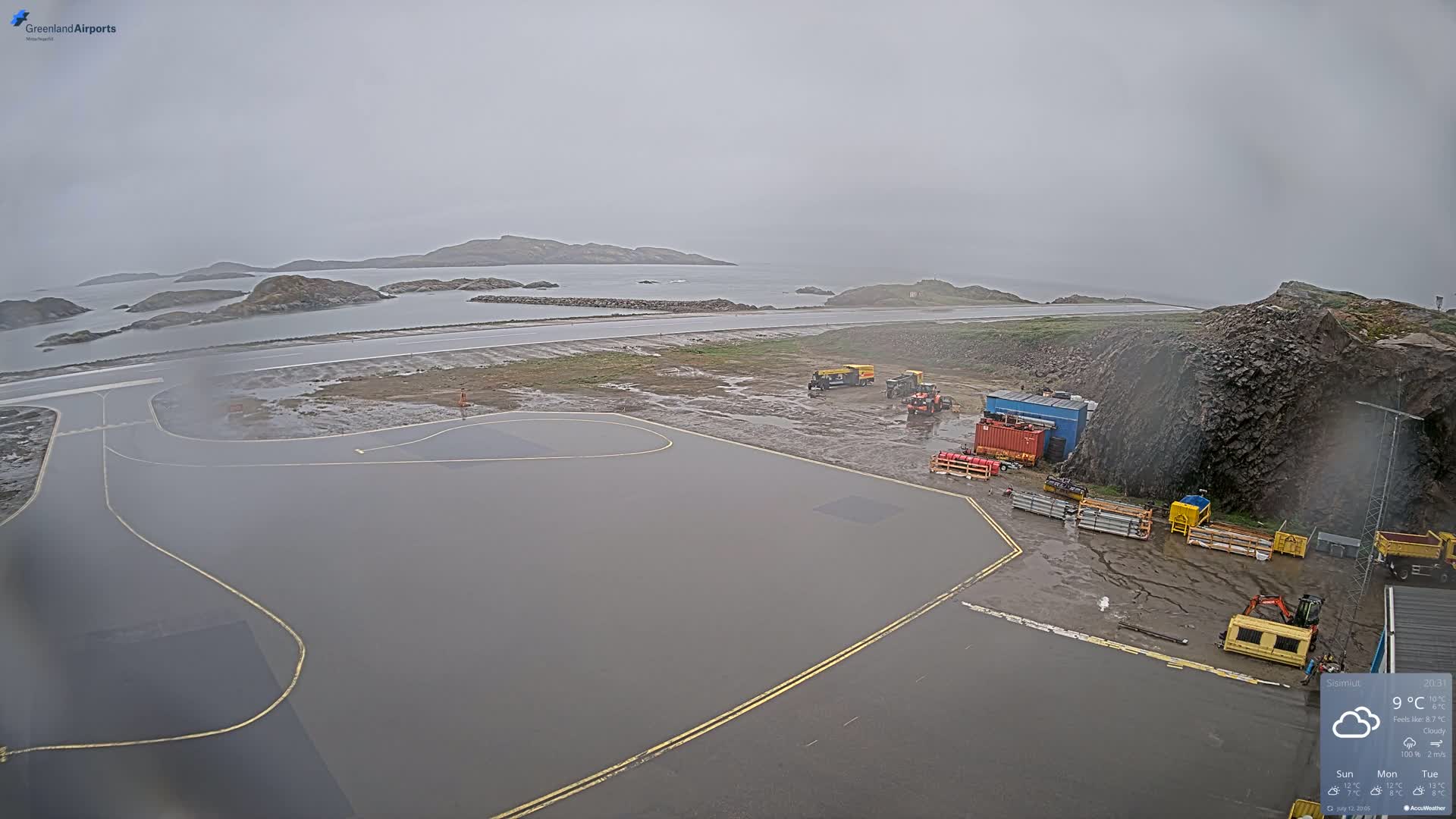 Sisimiut Airport Southwest Towards View Live Cam JHS / BGSS - Sisimiut, Qeqqata, Greenland, Denmark