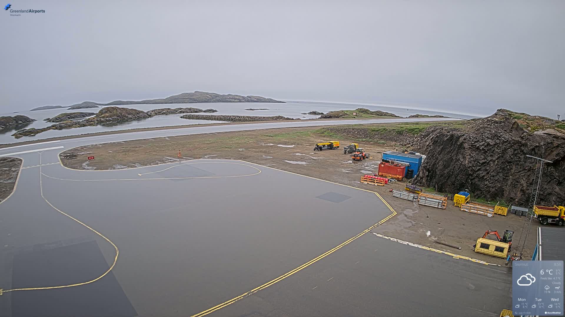 Sisimiut Airport Southwest Towards View Live Cam JHS / BGSS - Sisimiut, Qeqqata, Greenland, Denmark
