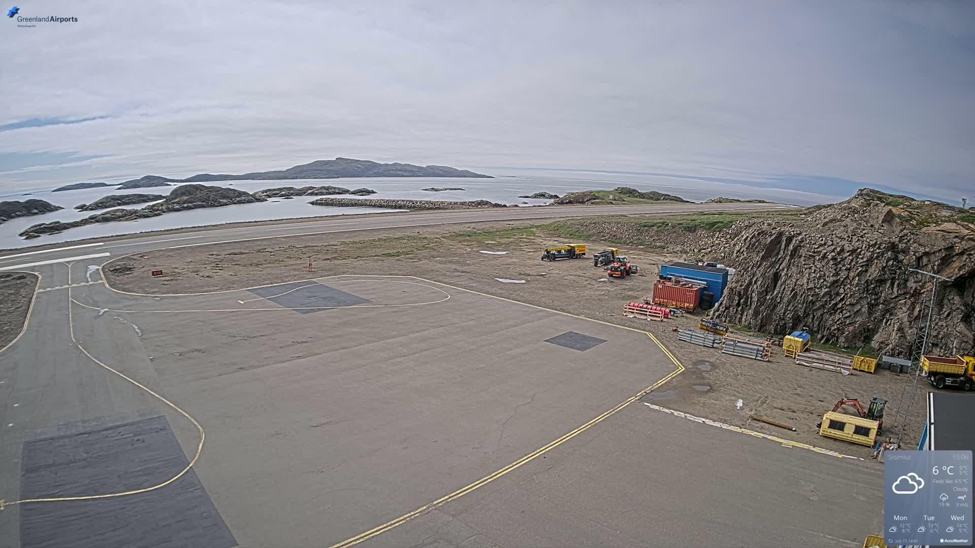 Sisimiut Airport Southwest Towards View Live Cam JHS / BGSS - Sisimiut, Qeqqata, Greenland, Denmark