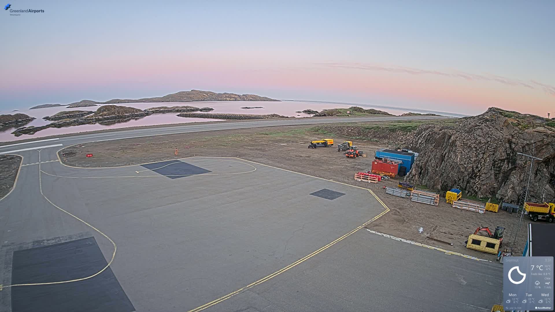 Sisimiut Airport Southwest Towards View Live Cam JHS / BGSS - Sisimiut, Qeqqata, Greenland, Denmark