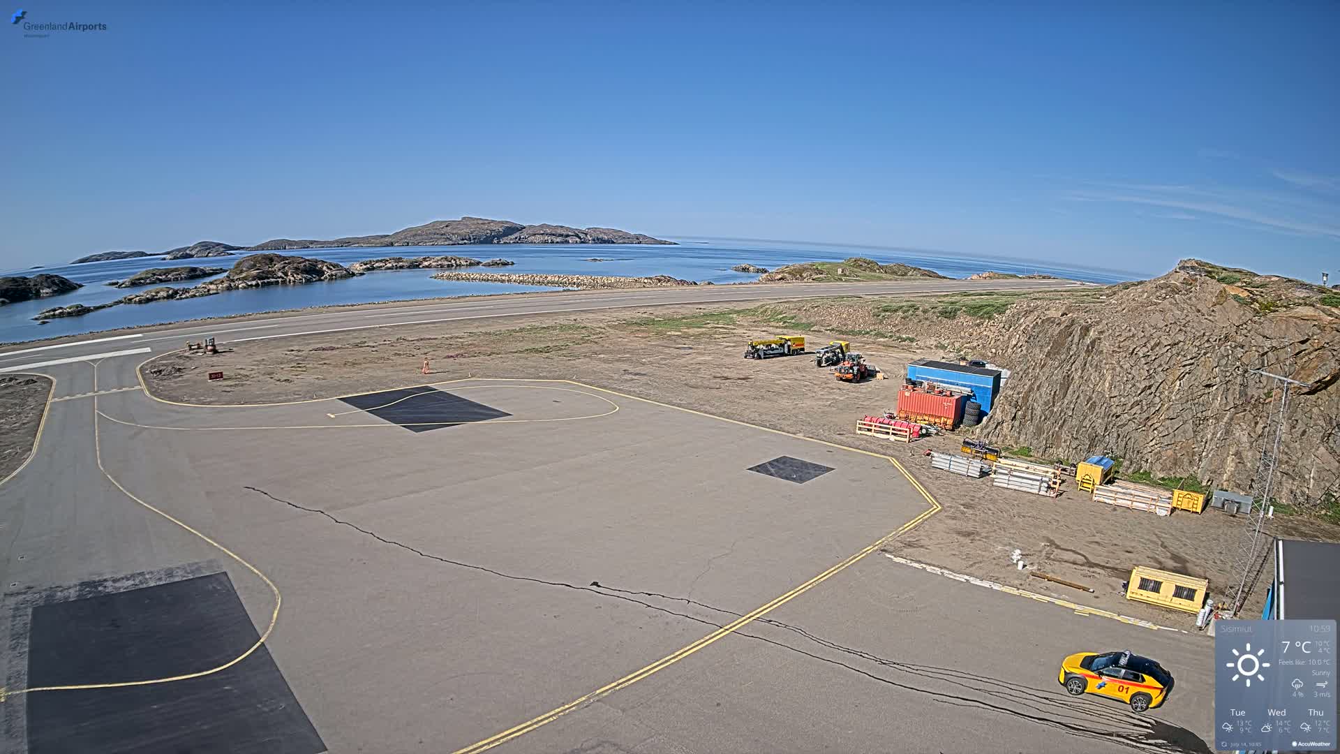 Sisimiut Airport Southwest Towards View Live Cam JHS / BGSS - Sisimiut, Qeqqata, Greenland, Denmark