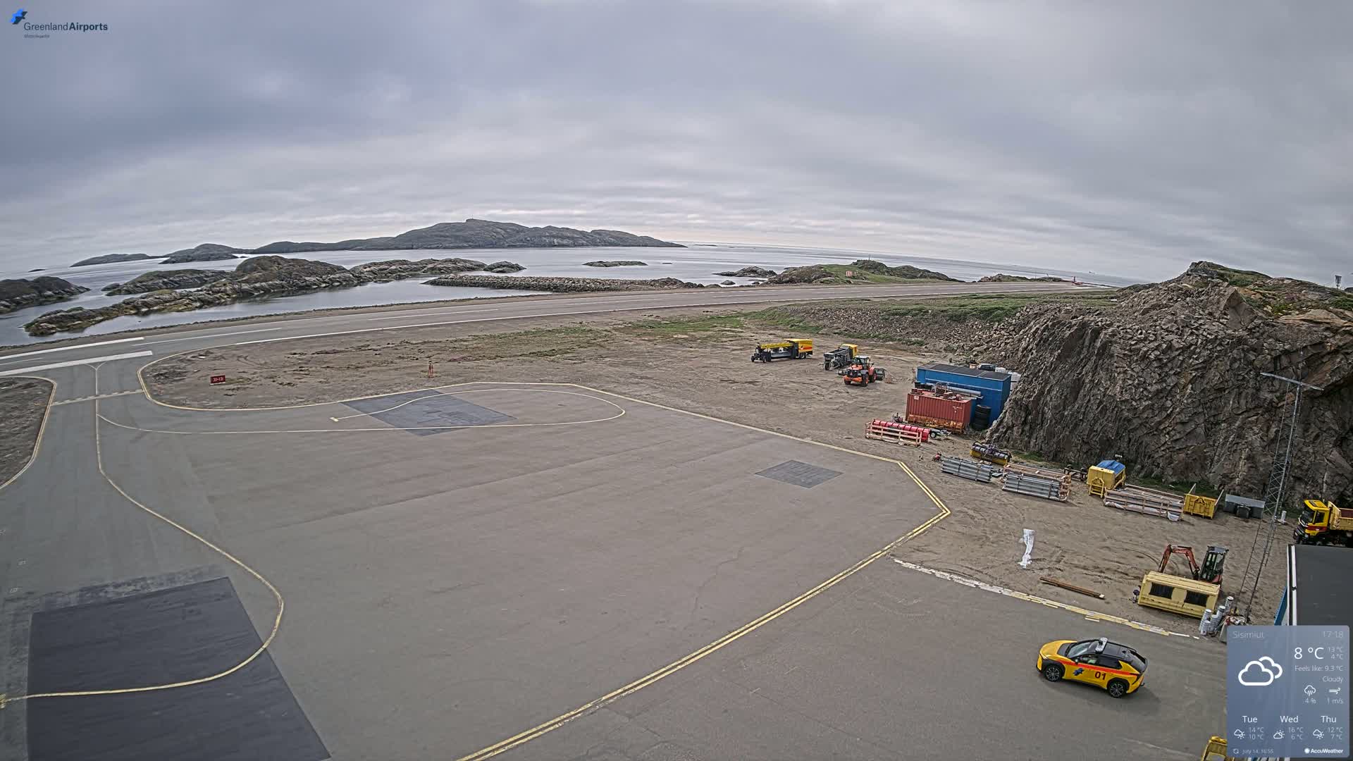 Sisimiut Airport Southwest Towards View Live Cam JHS / BGSS - Sisimiut, Qeqqata, Greenland, Denmark