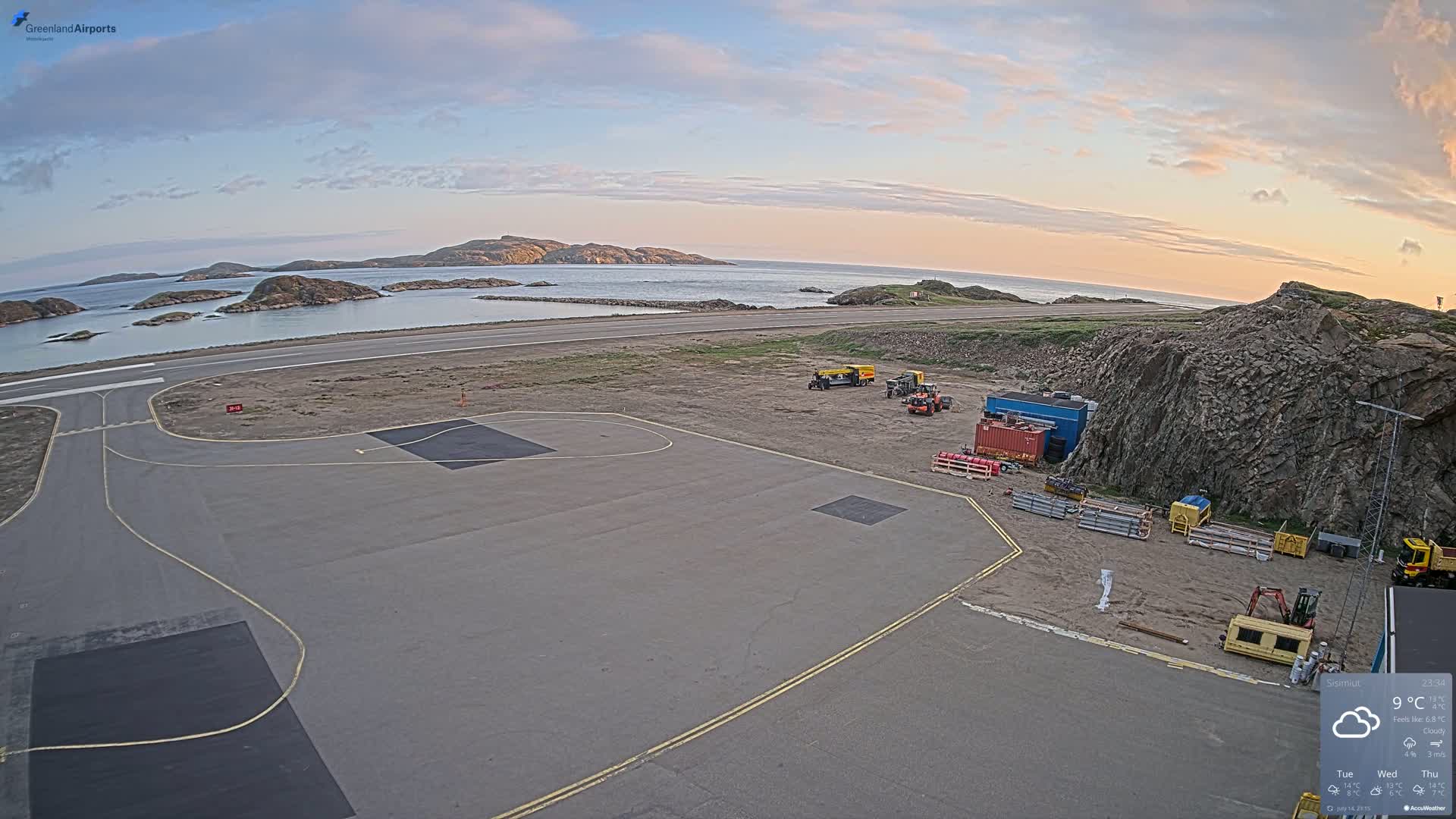 Sisimiut Airport Southwest Towards View Live Cam JHS / BGSS - Sisimiut, Qeqqata, Greenland, Denmark