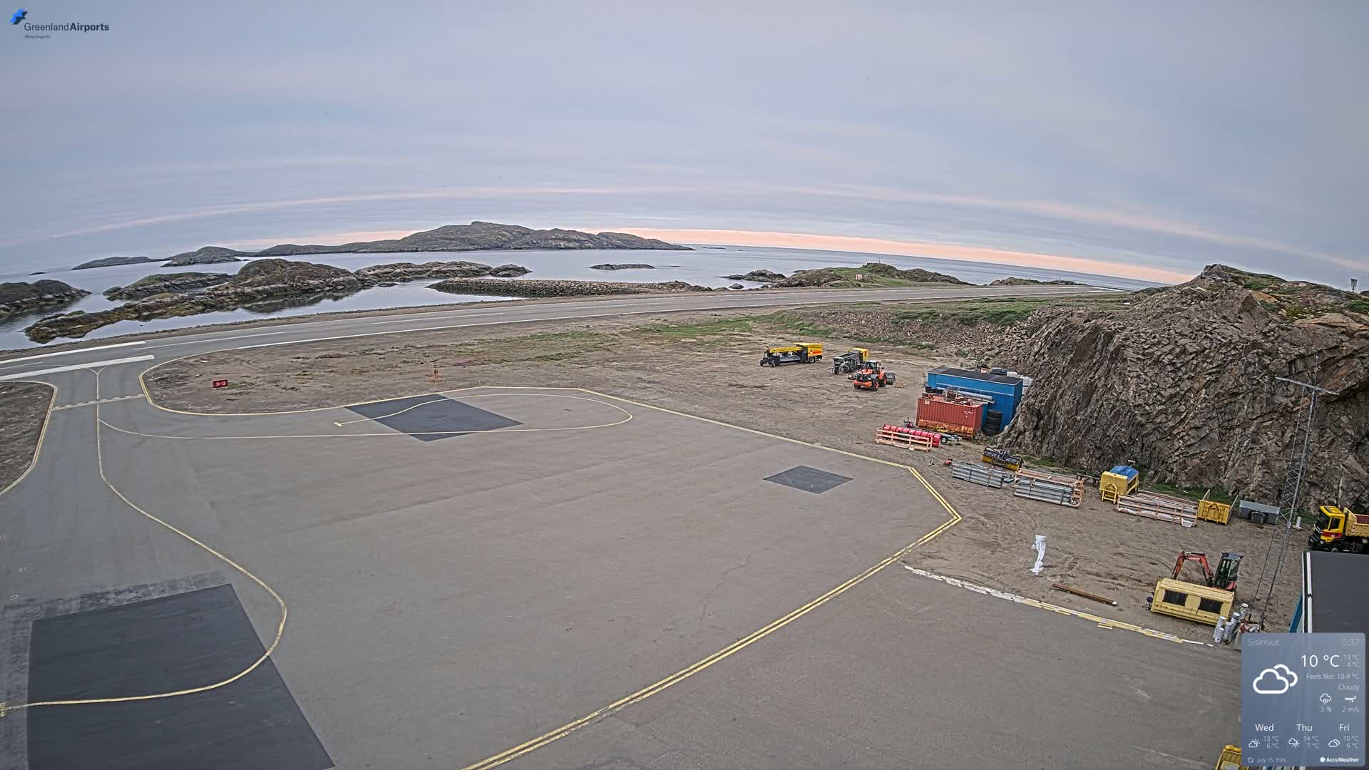Sisimiut Airport Southwest Towards View Live Cam JHS / BGSS - Sisimiut, Qeqqata, Greenland, Denmark