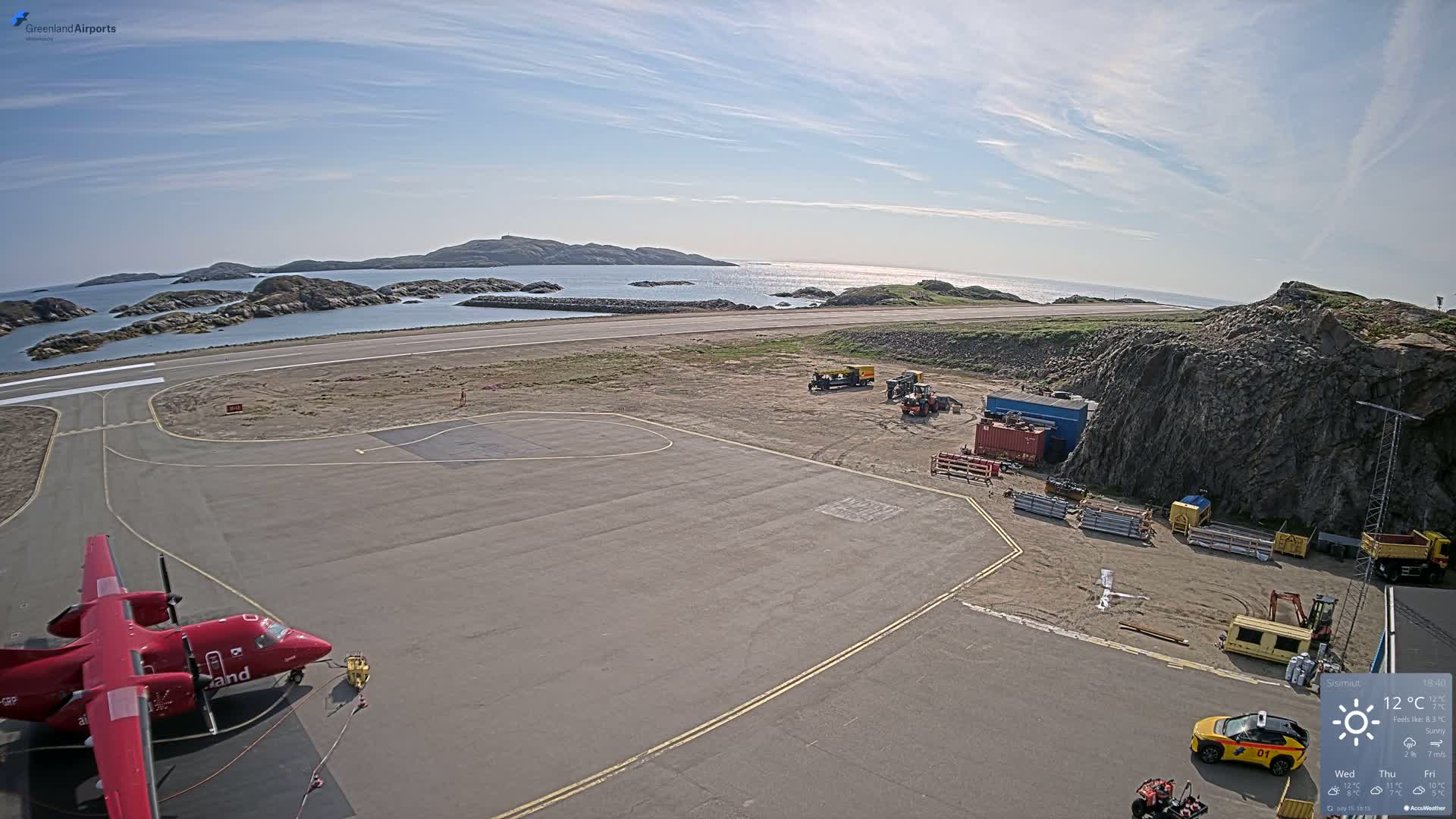 Sisimiut Airport Southwest Towards View Live Cam JHS / BGSS - Sisimiut, Qeqqata, Greenland, Denmark