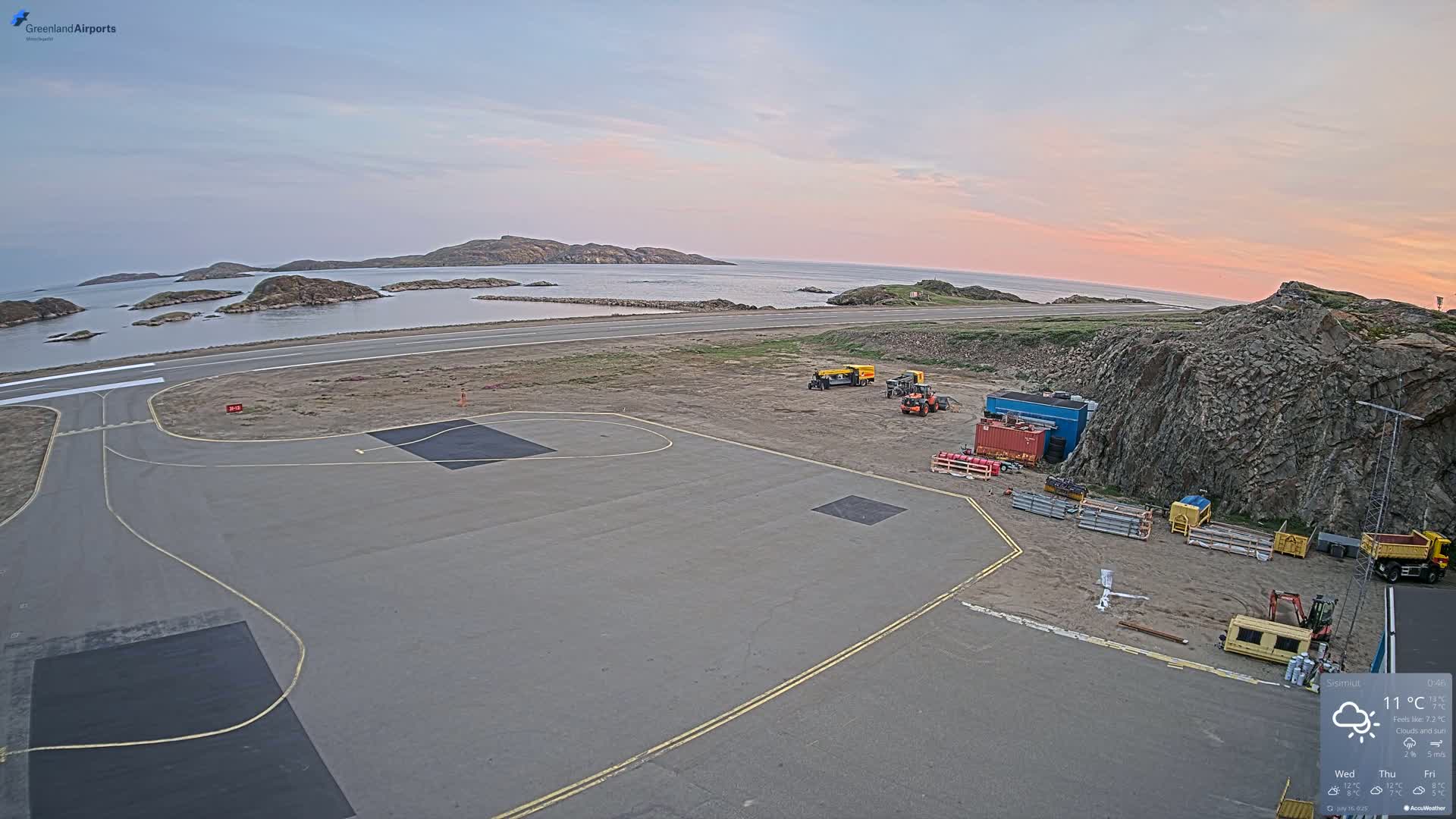 Sisimiut Airport Southwest Towards View Live Cam JHS / BGSS - Sisimiut, Qeqqata, Greenland, Denmark