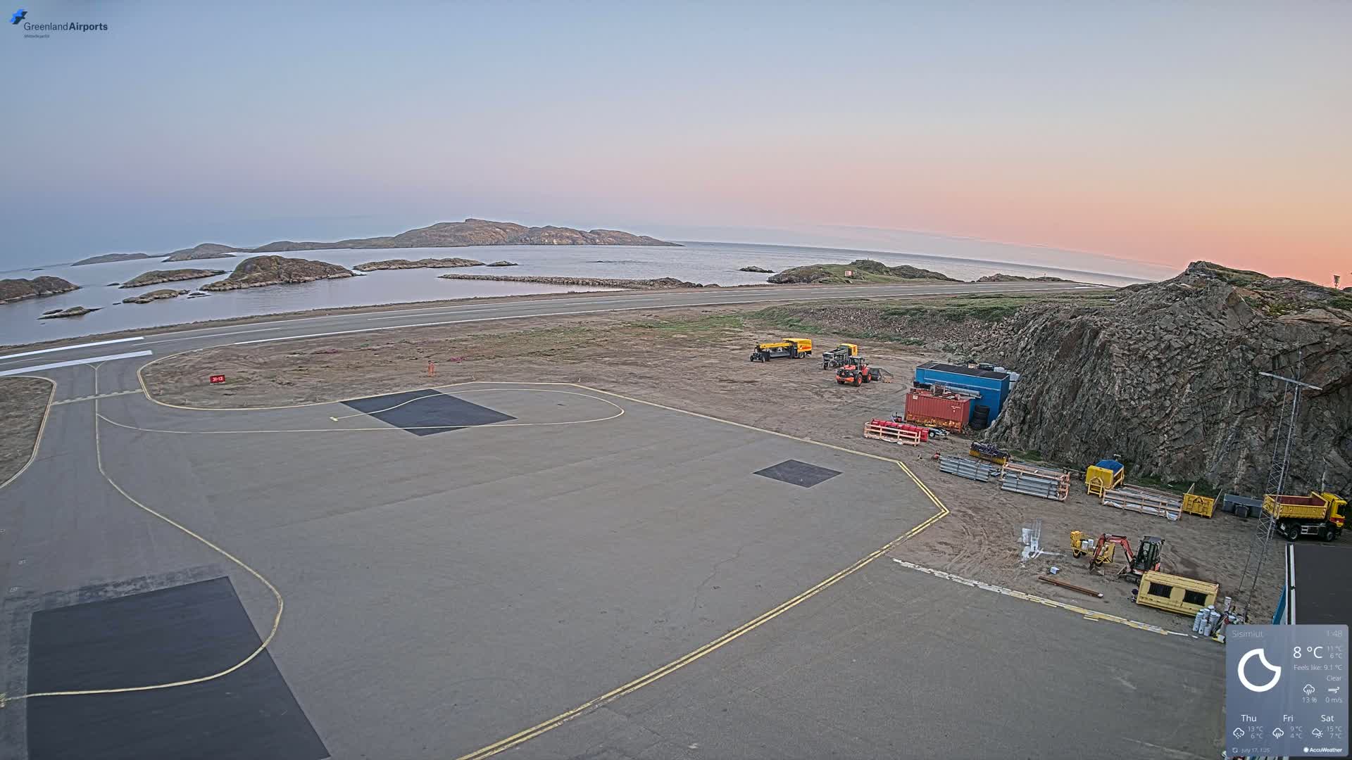 Sisimiut Airport Southwest Towards View Live Cam JHS / BGSS - Sisimiut, Qeqqata, Greenland, Denmark
