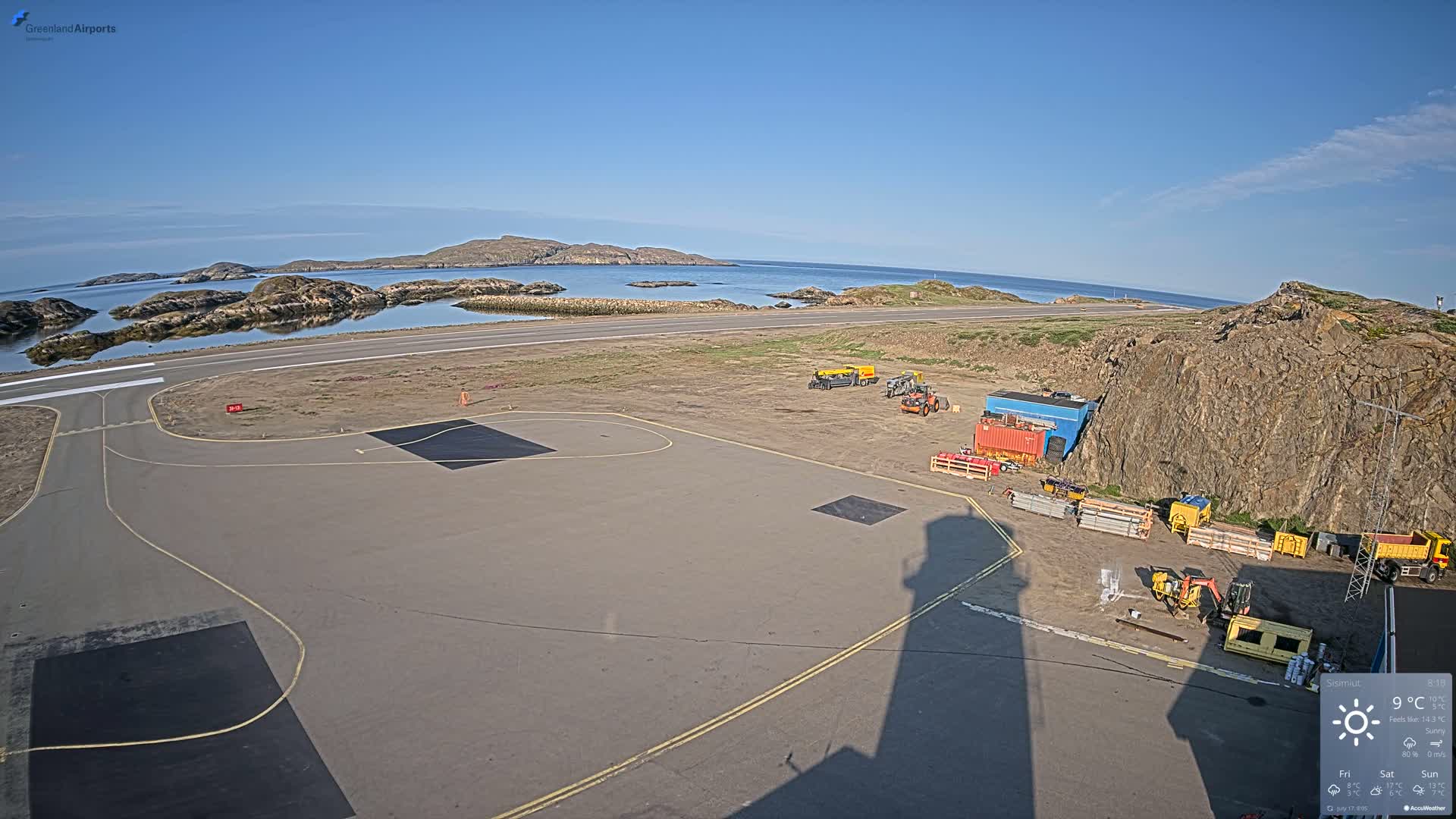Sisimiut Airport Southwest Towards View Live Cam JHS / BGSS - Sisimiut, Qeqqata, Greenland, Denmark