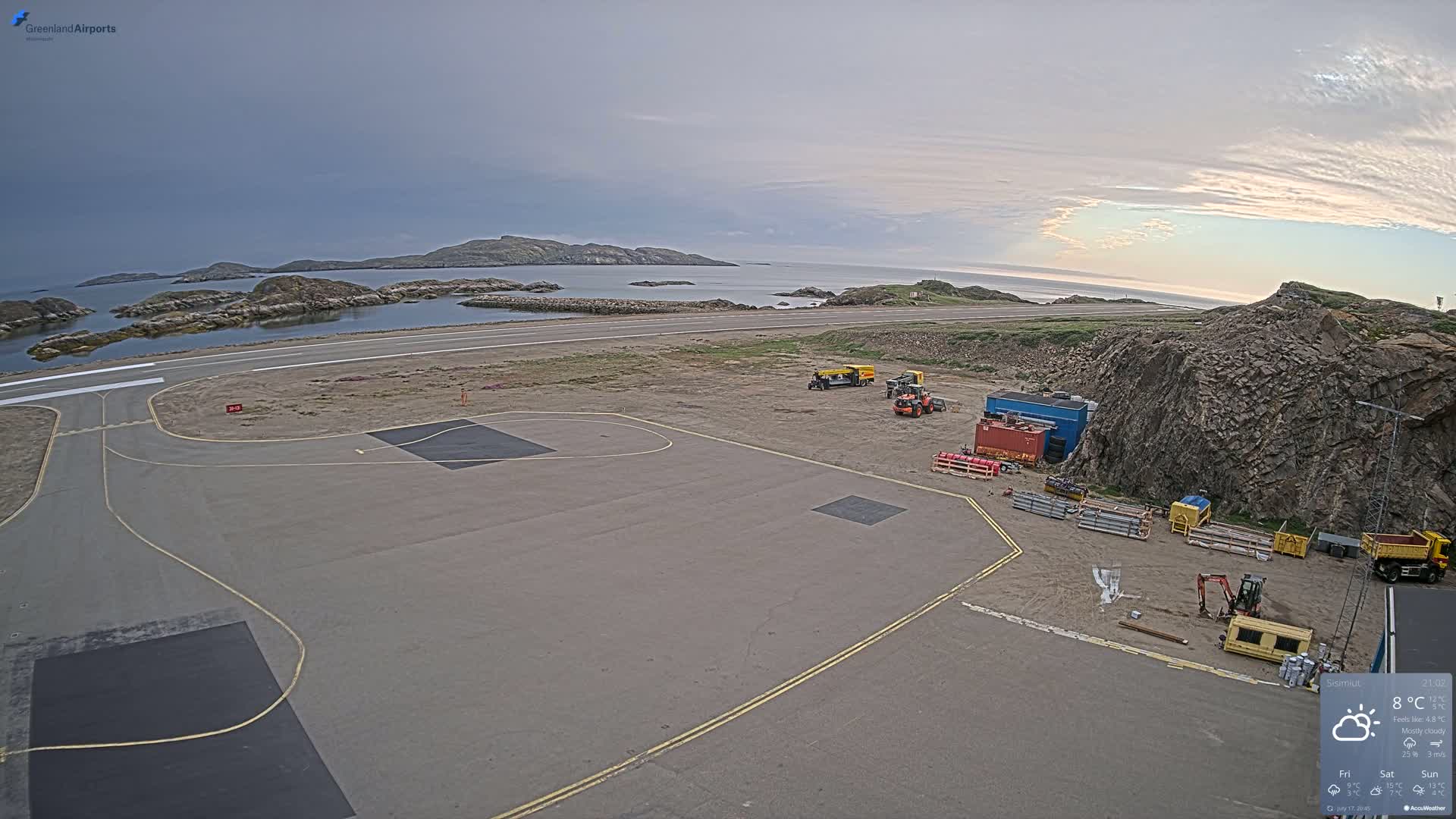 Sisimiut Airport Southwest Towards View Live Cam JHS / BGSS - Sisimiut, Qeqqata, Greenland, Denmark