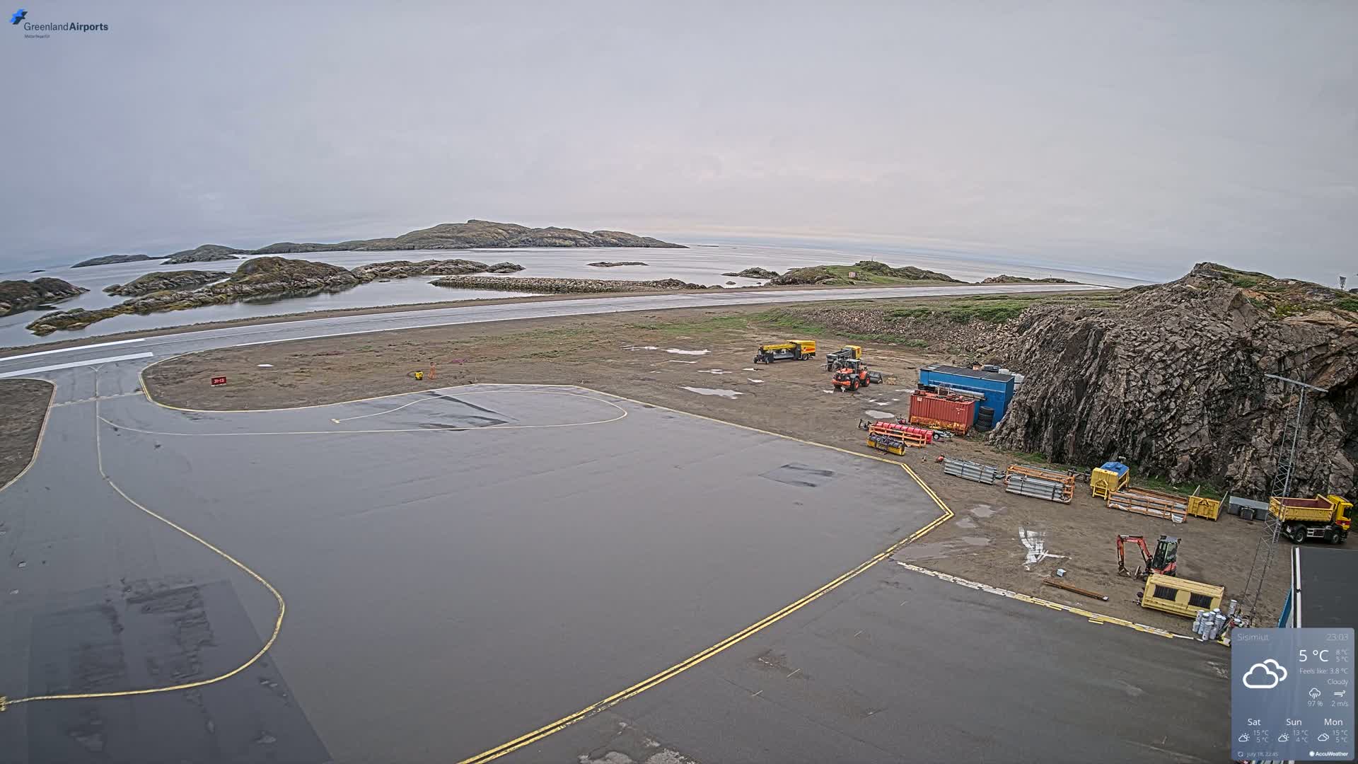 Sisimiut Airport Southwest Towards View Live Cam JHS / BGSS - Sisimiut, Qeqqata, Greenland, Denmark