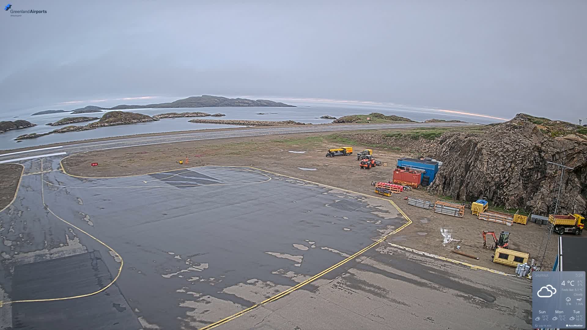 Sisimiut Airport Southwest Towards View Live Cam JHS / BGSS - Sisimiut, Qeqqata, Greenland, Denmark