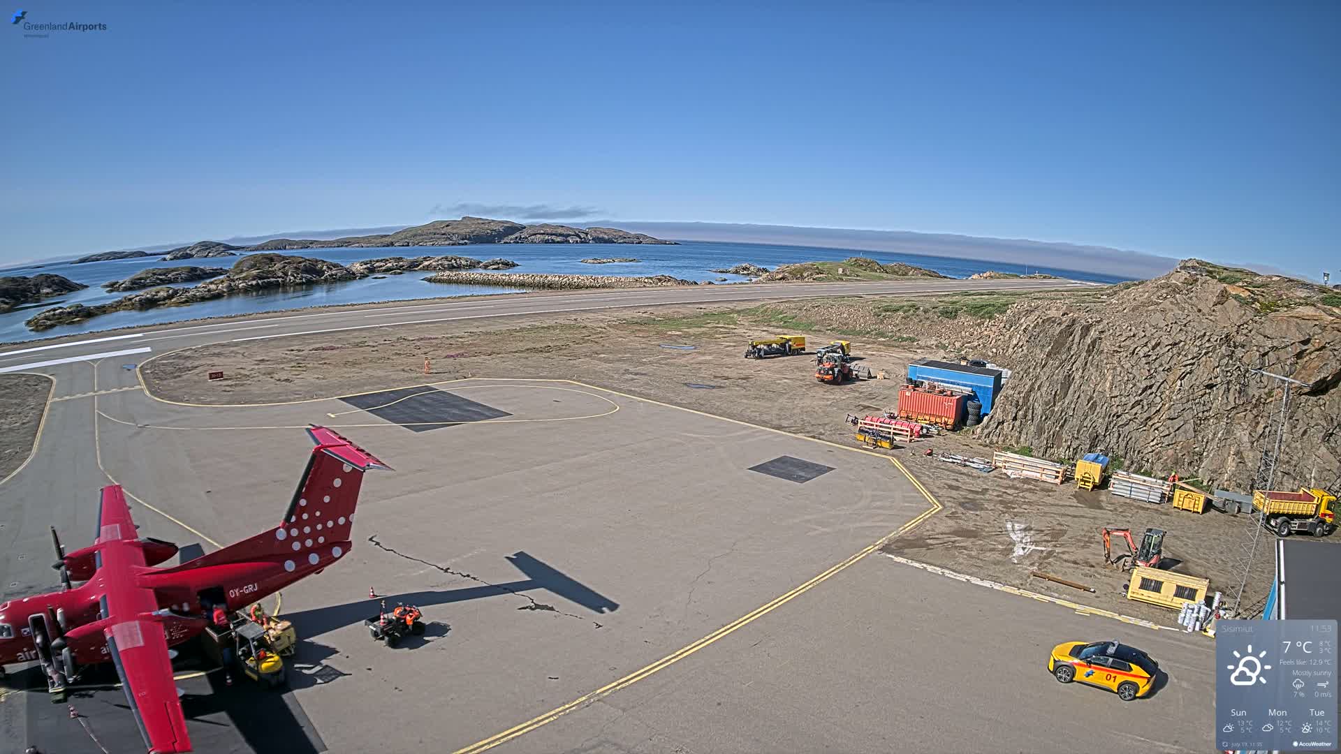 Sisimiut Airport Southwest Towards View Live Cam JHS / BGSS - Sisimiut, Qeqqata, Greenland, Denmark