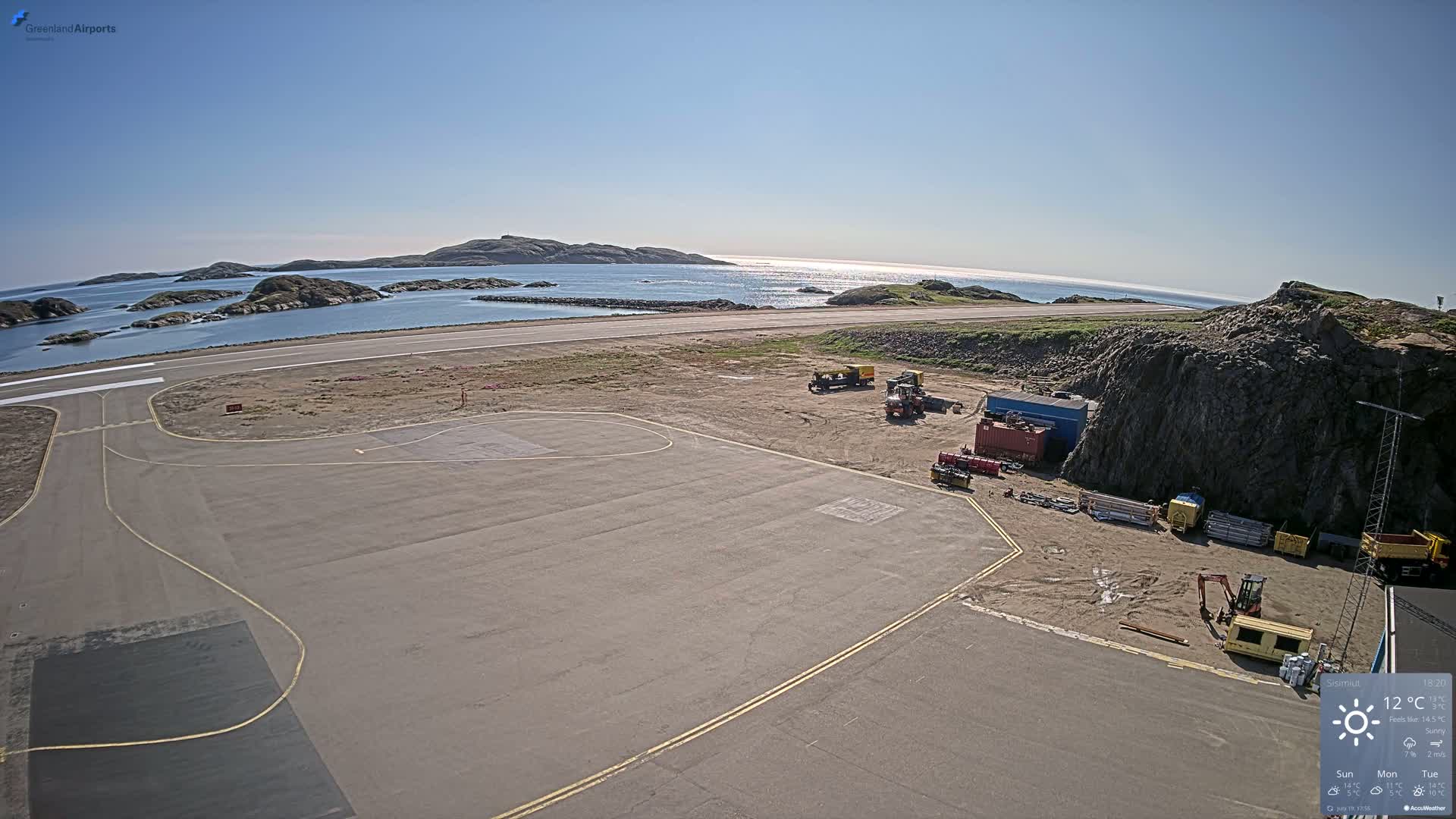 Sisimiut Airport Southwest Towards View Live Cam JHS / BGSS - Sisimiut, Qeqqata, Greenland, Denmark