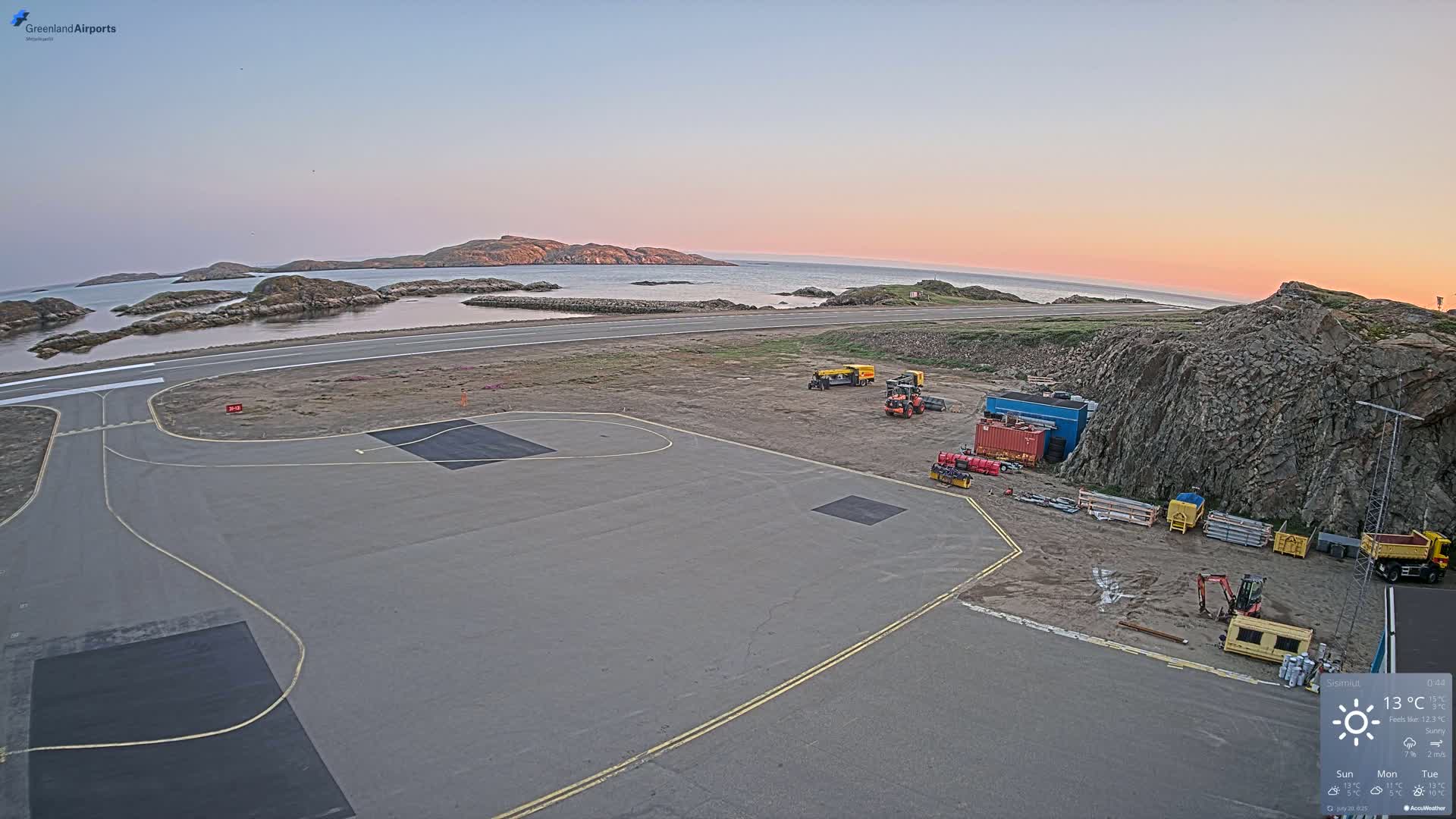 Sisimiut Airport Southwest Towards View Live Cam JHS / BGSS - Sisimiut, Qeqqata, Greenland, Denmark