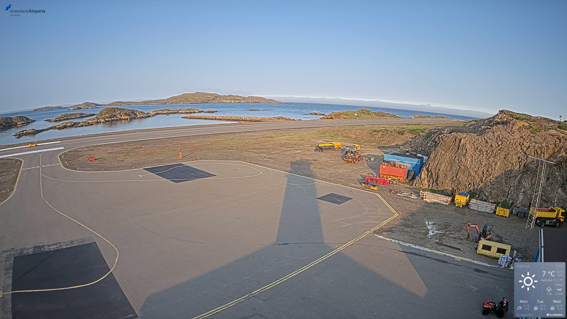 Sisimiut Airport Southwest Towards View Live Cam JHS / BGSS - Sisimiut, Qeqqata, Greenland, Denmark