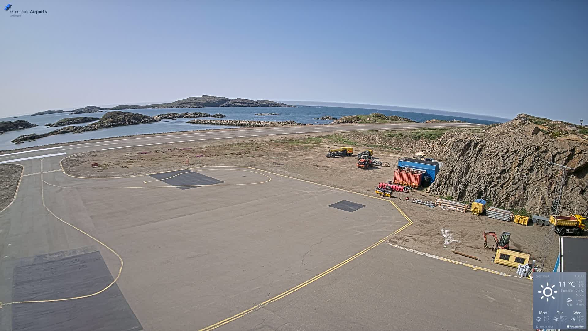 Sisimiut Airport Southwest Towards View Live Cam JHS / BGSS - Sisimiut, Qeqqata, Greenland, Denmark