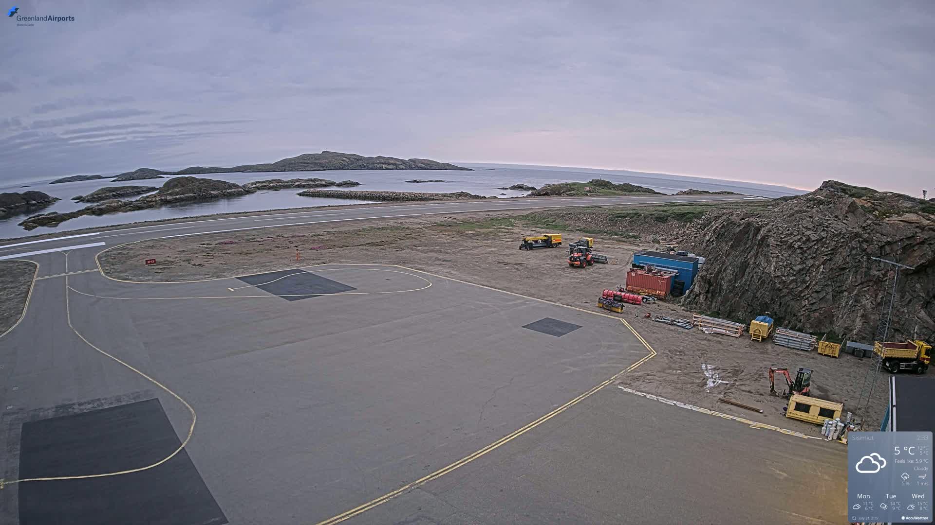Sisimiut Airport Southwest Towards View Live Cam JHS / BGSS - Sisimiut, Qeqqata, Greenland, Denmark