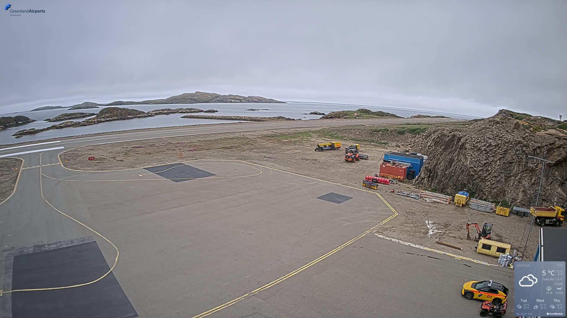 Sisimiut Airport Southwest Towards View Live Cam JHS / BGSS - Sisimiut, Qeqqata, Greenland, Denmark