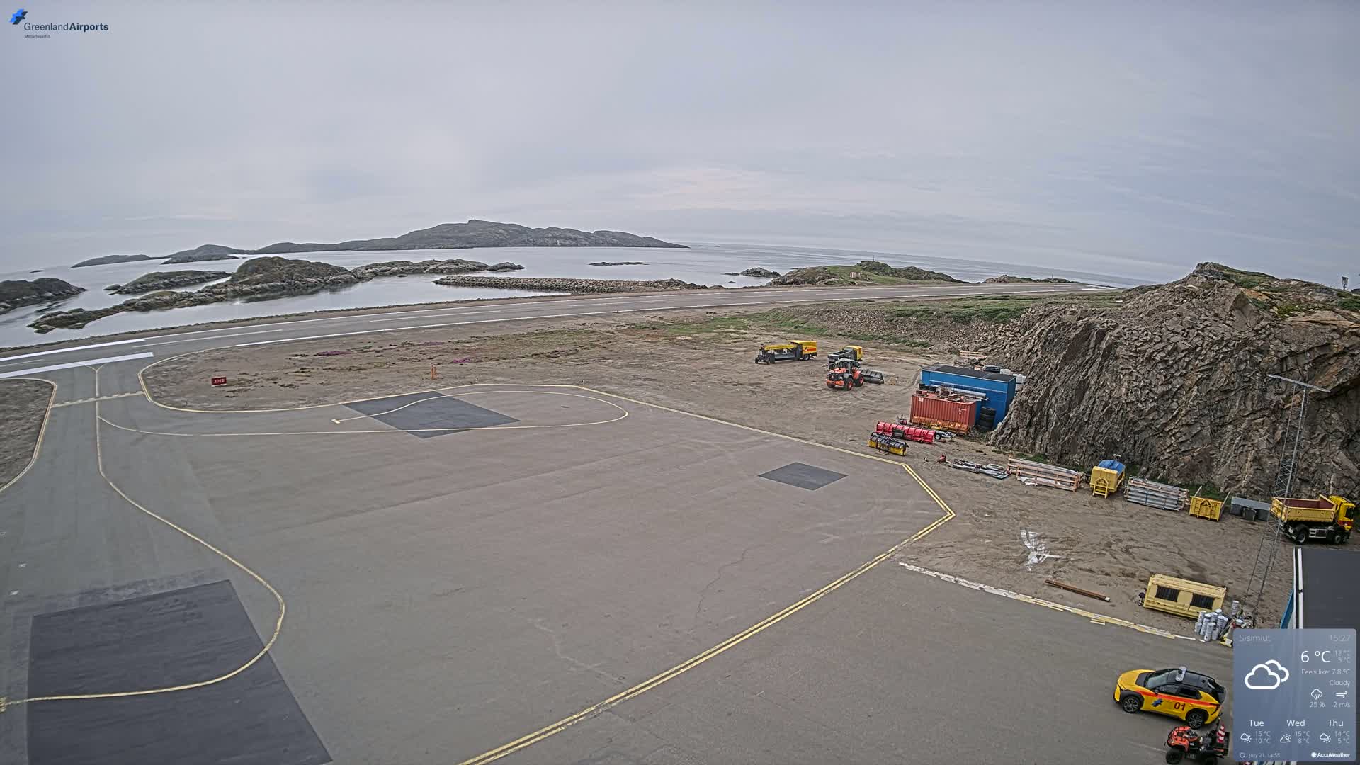 Sisimiut Airport Southwest Towards View Live Cam JHS / BGSS - Sisimiut, Qeqqata, Greenland, Denmark
