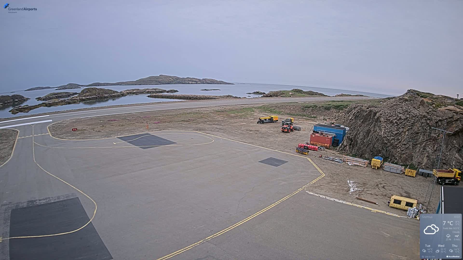 Sisimiut Airport Southwest Towards View Live Cam JHS / BGSS - Sisimiut, Qeqqata, Greenland, Denmark