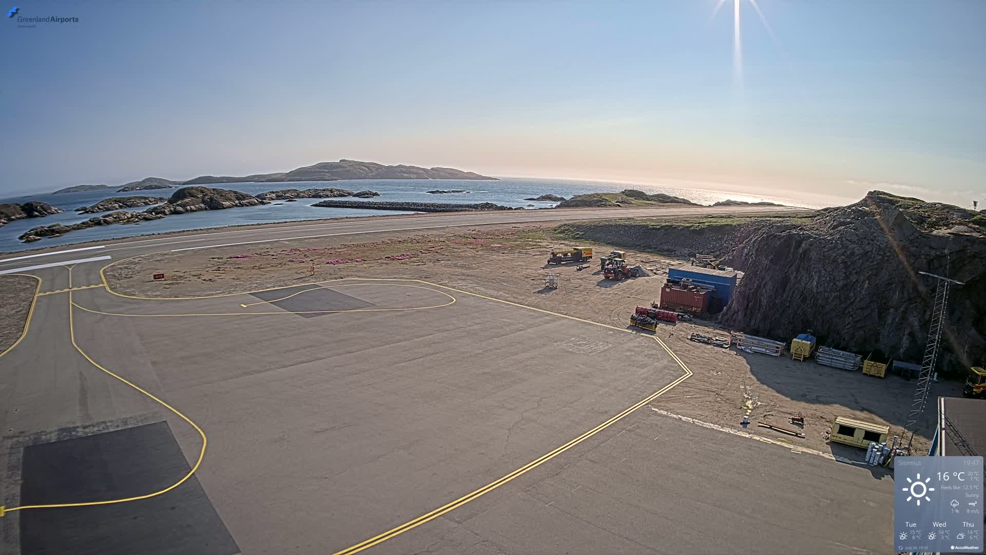 Sisimiut Airport Southwest Towards View Live Cam JHS / BGSS - Sisimiut, Qeqqata, Greenland, Denmark