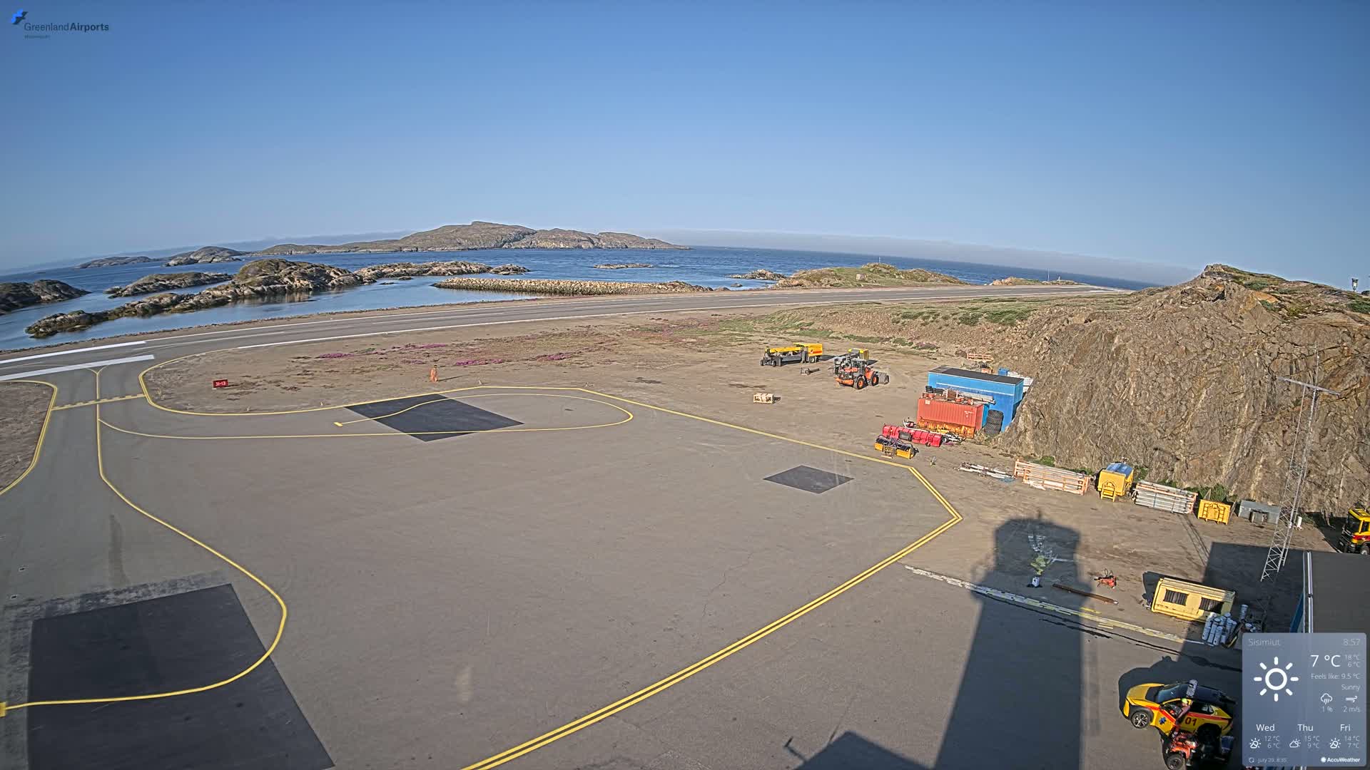 Sisimiut Airport Southwest Towards View Live Cam JHS / BGSS - Sisimiut, Qeqqata, Greenland, Denmark