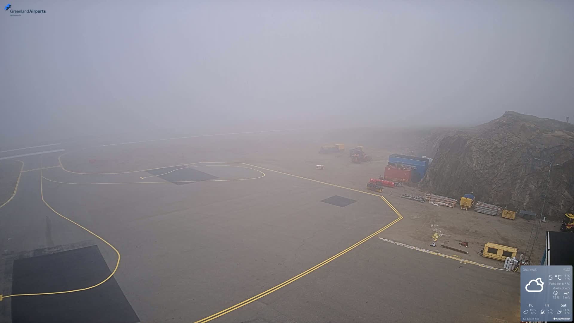 Sisimiut Airport Southwest Towards View Live Cam JHS / BGSS - Sisimiut, Qeqqata, Greenland, Denmark