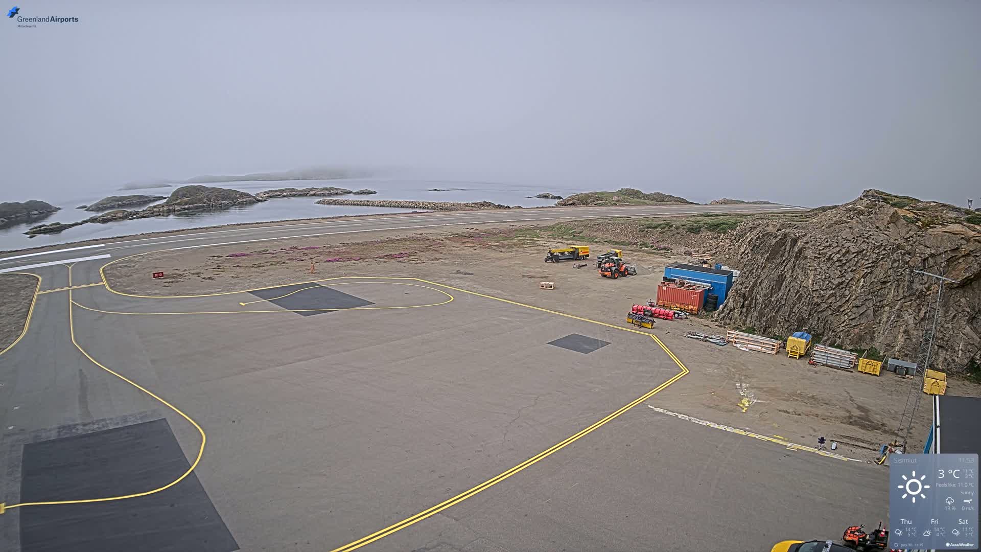 Sisimiut Airport Southwest Towards View Live Cam JHS / BGSS - Sisimiut, Qeqqata, Greenland, Denmark