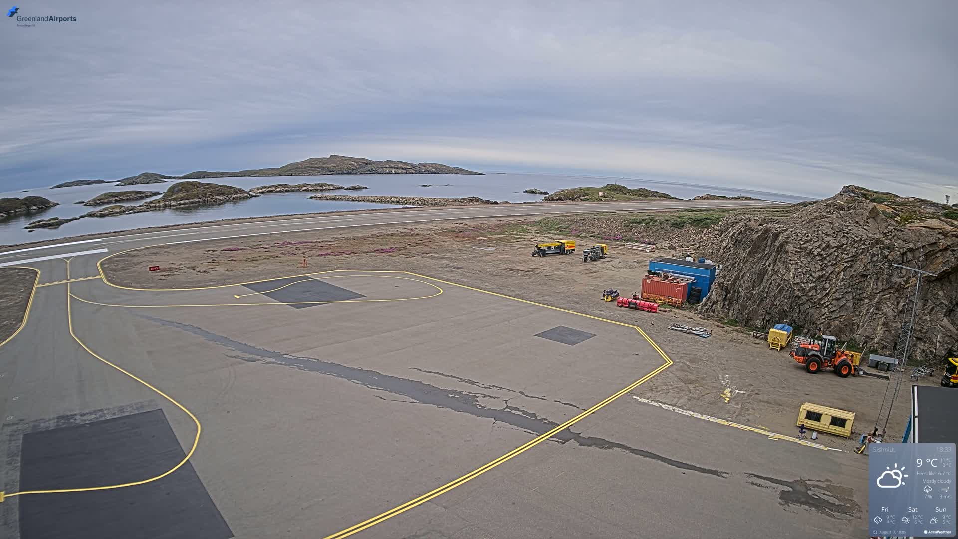 Sisimiut Airport Southwest Towards View Live Cam JHS / BGSS - Sisimiut, Qeqqata, Greenland, Denmark