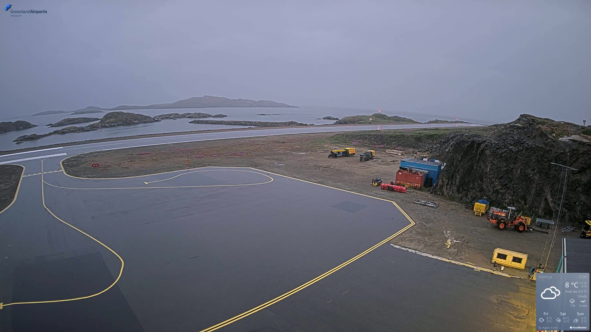 Sisimiut Airport Southwest Towards View Live Cam JHS / BGSS - Sisimiut, Qeqqata, Greenland, Denmark