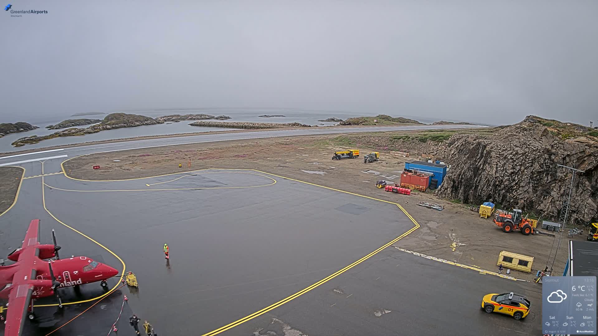 Sisimiut Airport Southwest Towards View Live Cam JHS / BGSS - Sisimiut, Qeqqata, Greenland, Denmark
