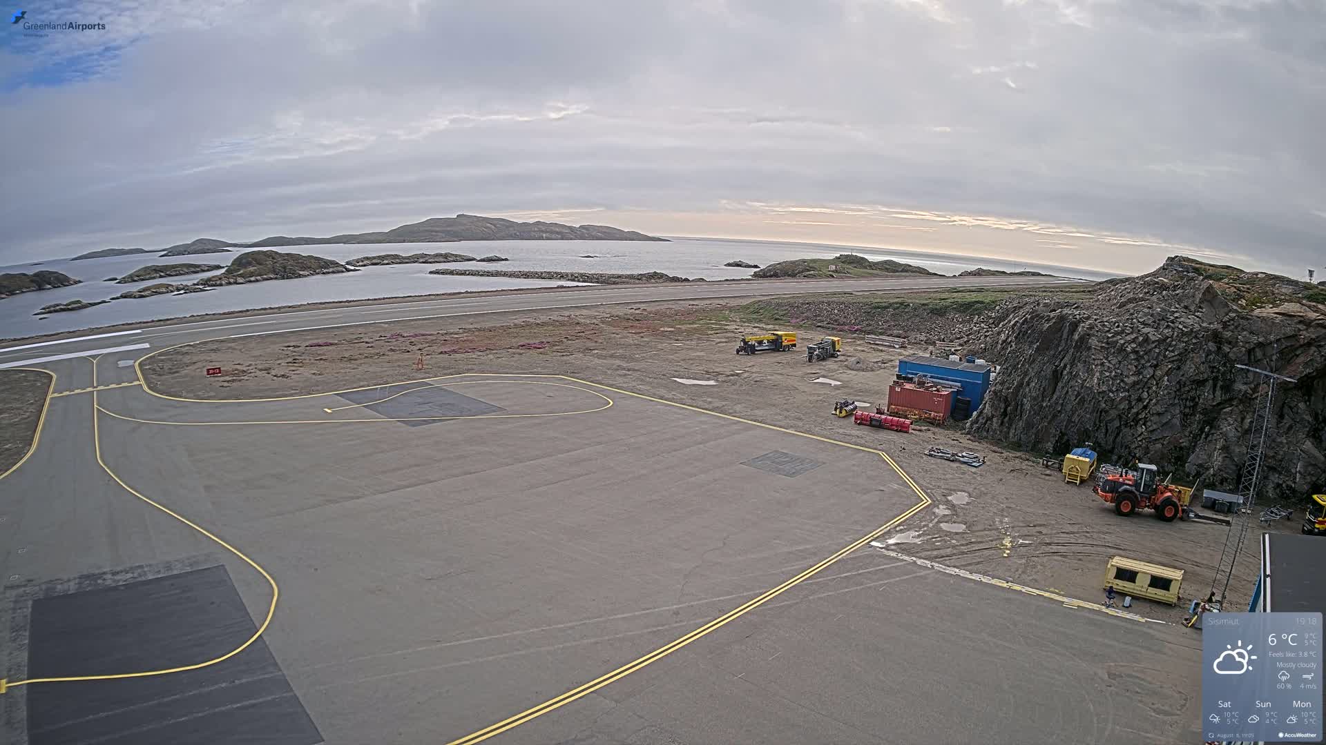 Sisimiut Airport Southwest Towards View Live Cam JHS / BGSS - Sisimiut, Qeqqata, Greenland, Denmark