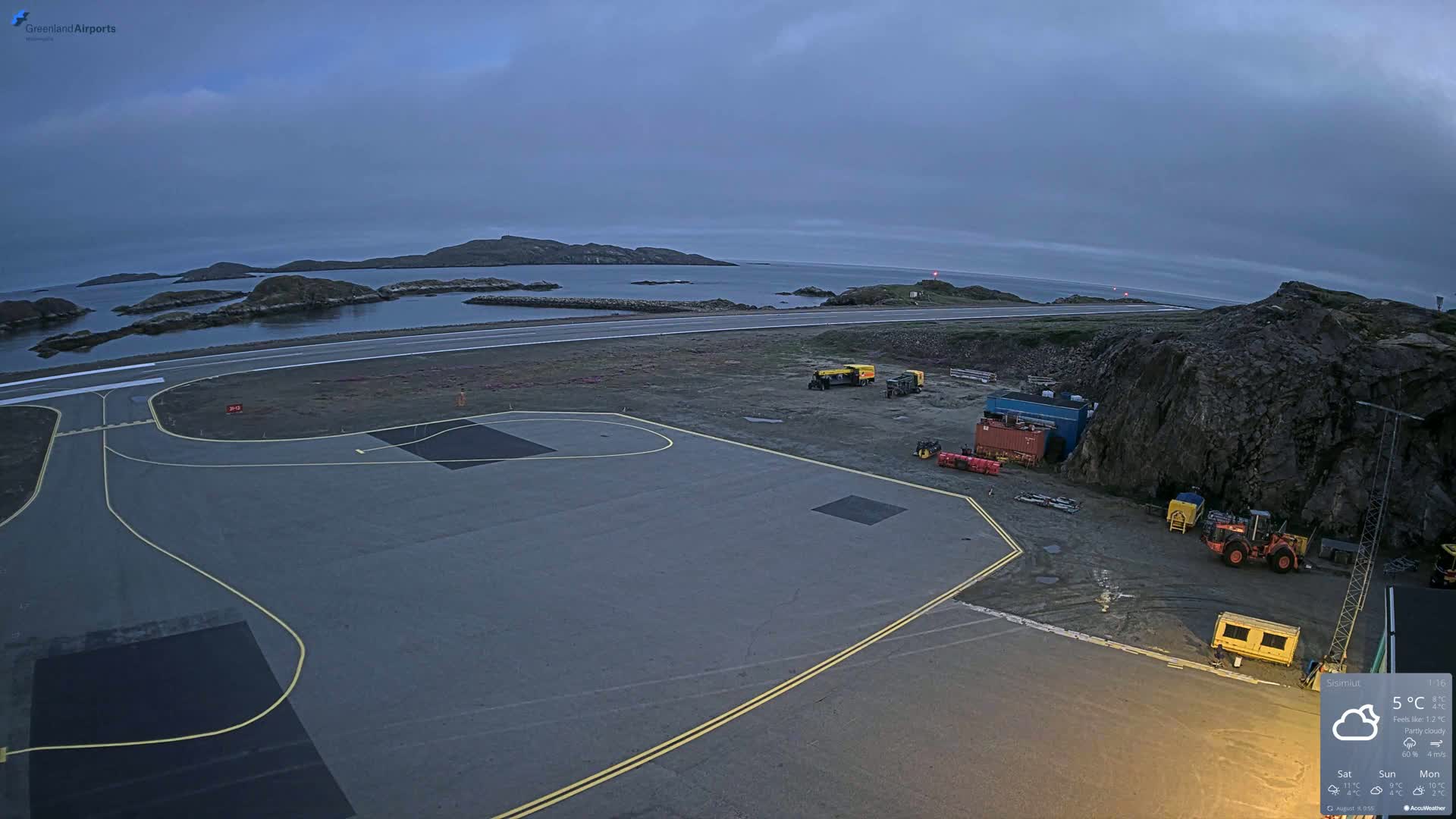 Sisimiut Airport Southwest Towards View Live Cam JHS / BGSS - Sisimiut, Qeqqata, Greenland, Denmark