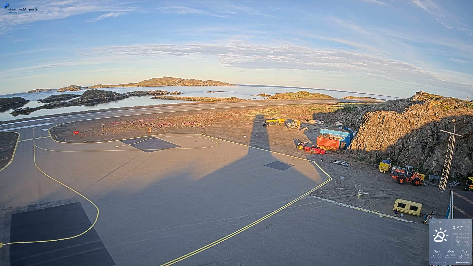 Sisimiut Airport Southwest Towards View Live Cam JHS / BGSS - Sisimiut, Qeqqata, Greenland, Denmark