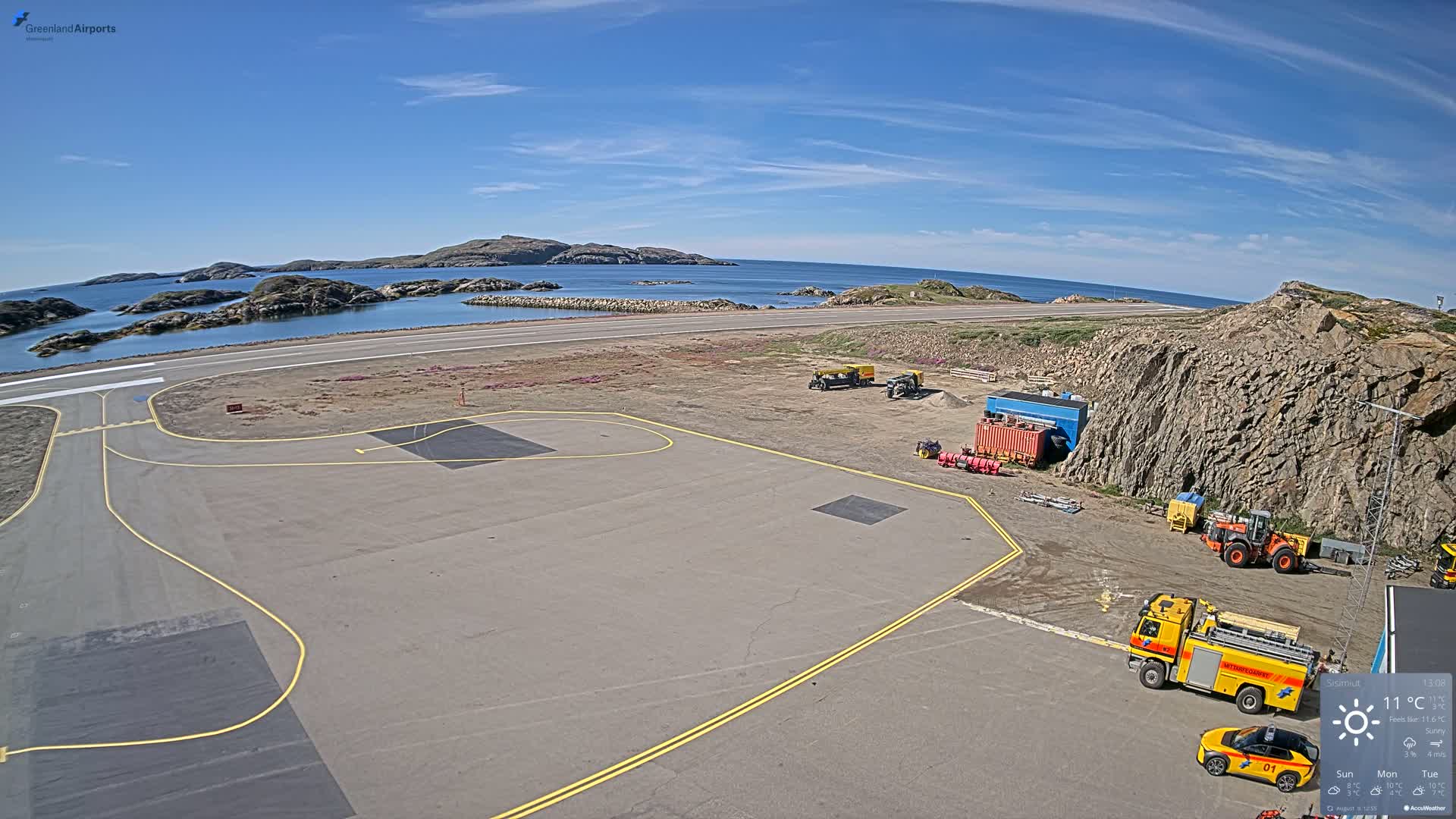Sisimiut Airport Southwest Towards View Live Cam JHS / BGSS - Sisimiut, Qeqqata, Greenland, Denmark